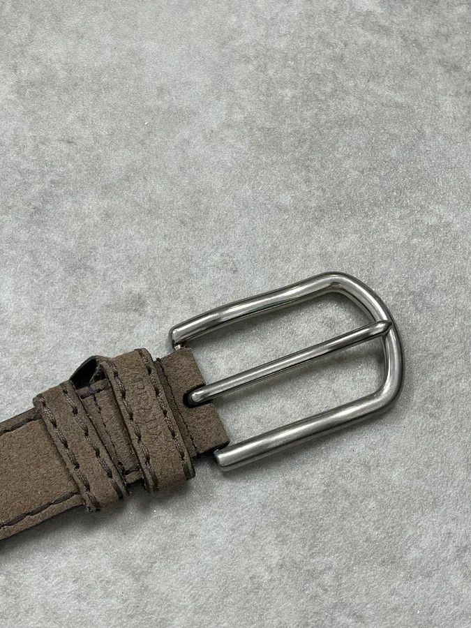 Prada 2000s Prada Grey Suede Leather Belt Size ONE SIZE - 5 Thumbnail