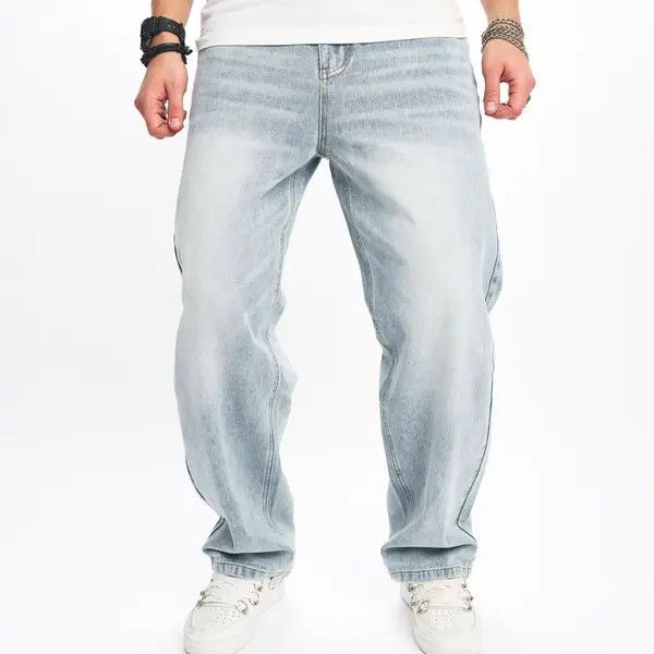 Japanese Brand Hazaki x Kida Men's street retro washed loose straight jeans Size US 32 / EU 48 - 1 Thumbnail