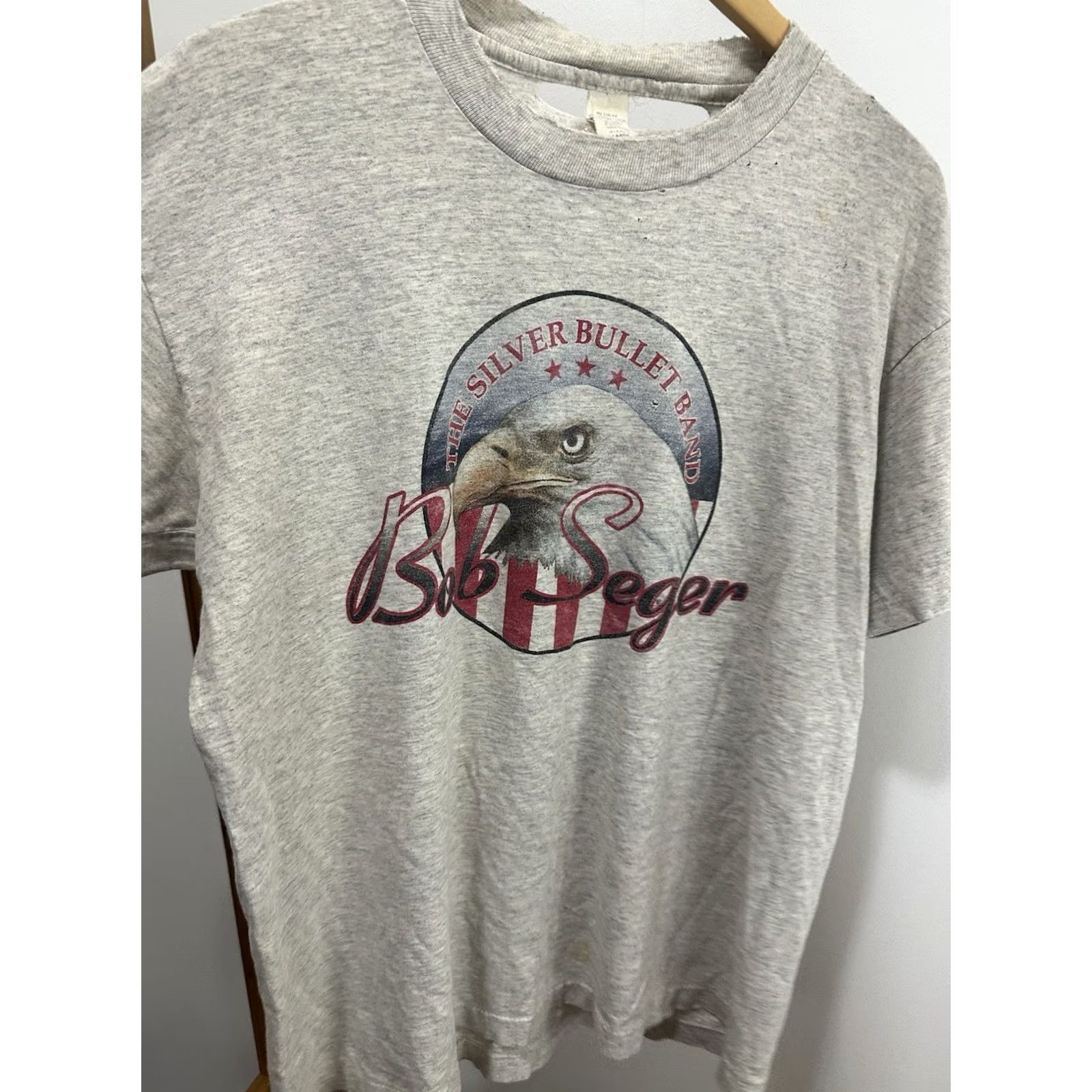 Vintage VTG 90s Bob Seger & The Silver Bullet Band Thrashed Distressed Band T-Shirt L Mens Heather Gray N/A Size US L / EU 52-54 / 3 - 5 Thumbnail