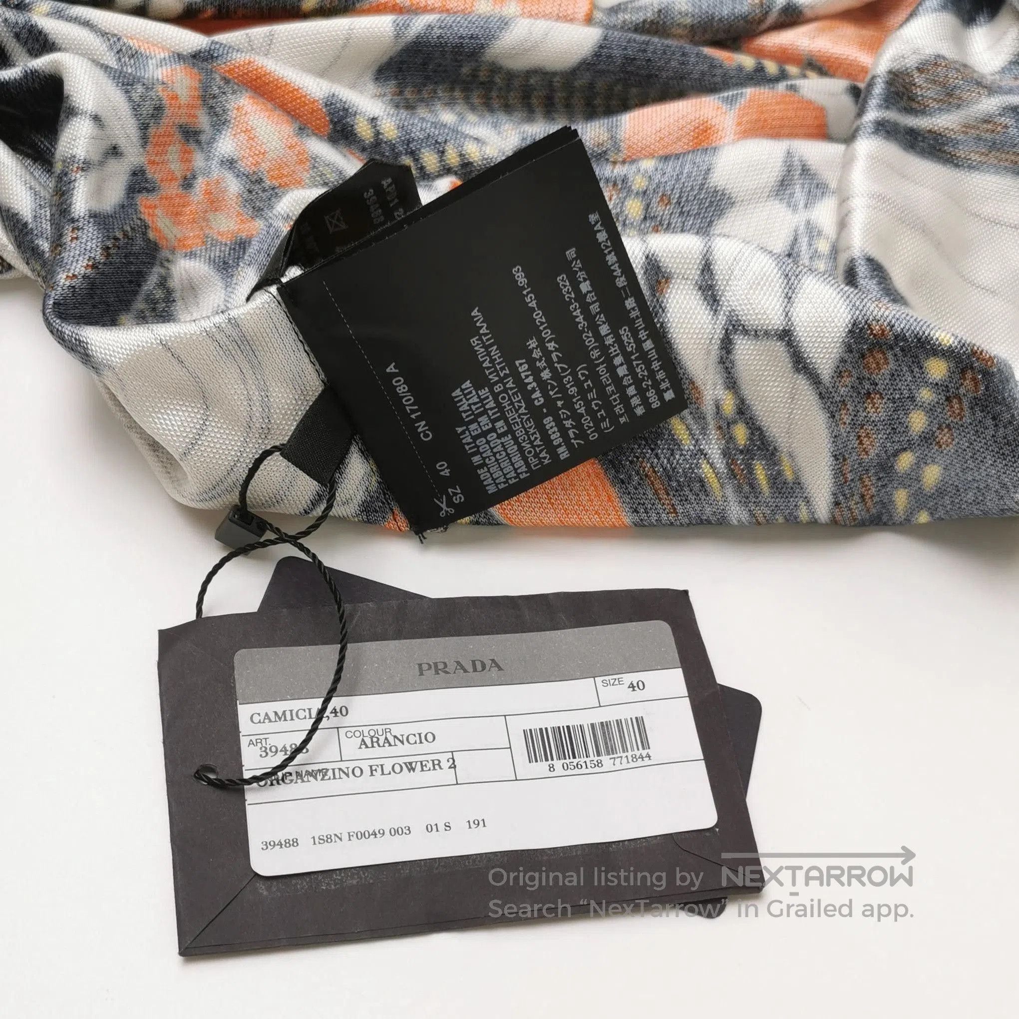 Prada Prada Colorful Floral Print Logo Long Sleeve Shirt . Size L / US 10 / IT 46 - 4 Thumbnail