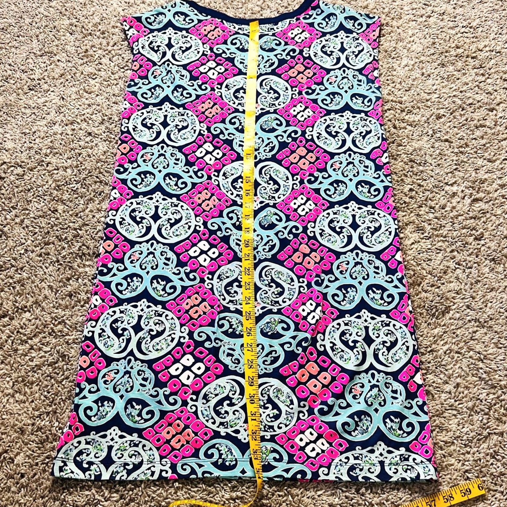 Lilly Pulitzer VINTAGE Lilly Pulitzer Paisley Pink Preppy Print Casual Cocktail Dress M Womens Midi 90s Size M / US 6-8 / IT 42-44 - 3 Thumbnail