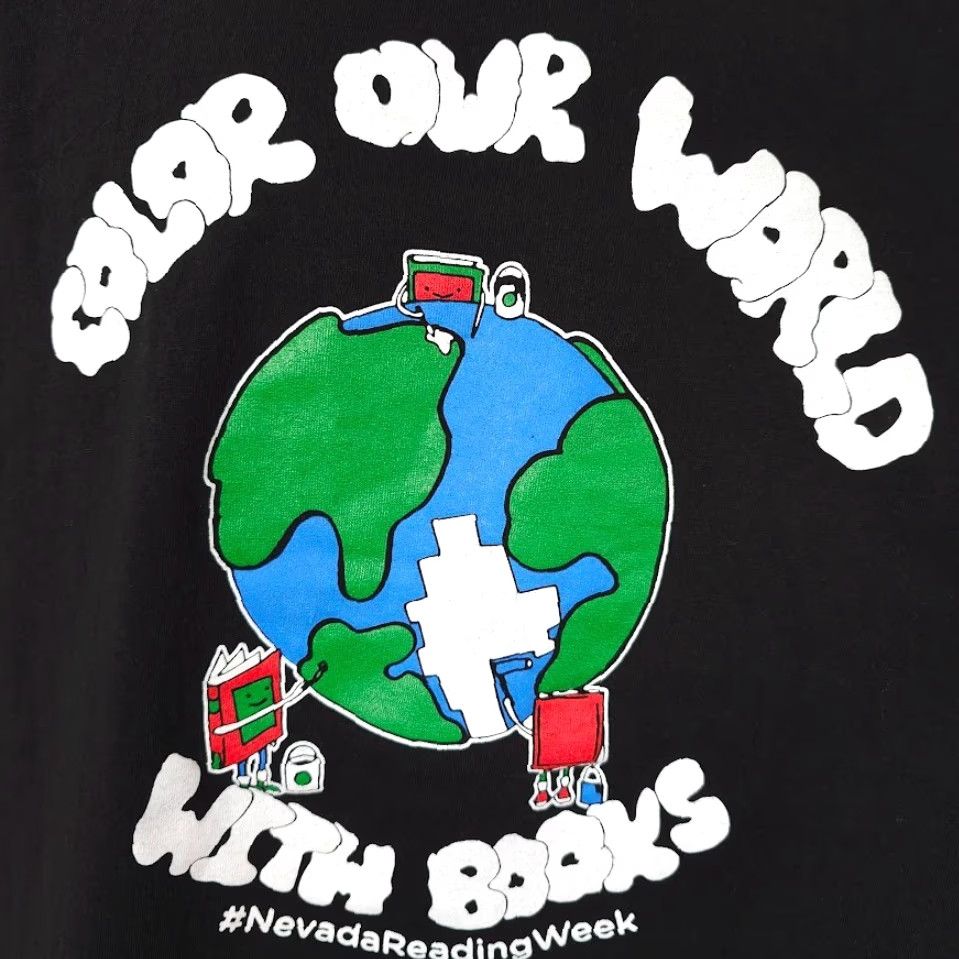 Port & Company Port & Company Reading Week T Shirt Mens 2XL Black Color Our World Nevada Books Shirt Size US XXL / EU 58 / 5 - 3 Thumbnail