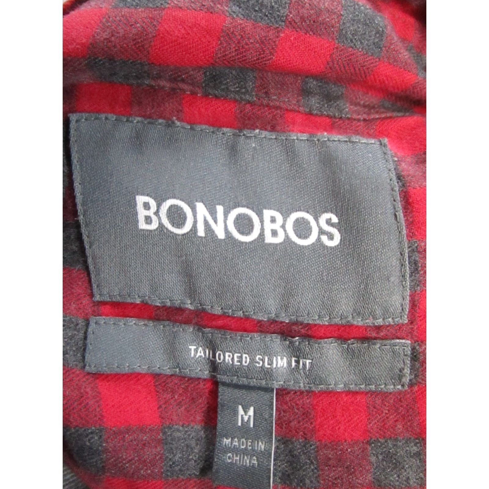 FRED Bonobos Shirt Mens Medium Red Black Cotton Button Up Size US M / EU 48-50 / 2 - 3 Thumbnail