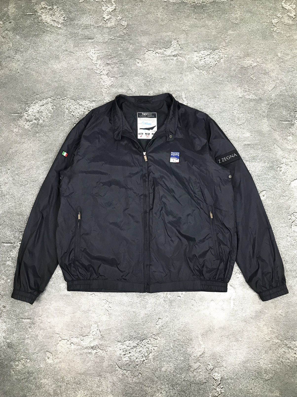 Z Zegna Zegna Nylon Shimmer Navy Blue Zip Up Windbreaker Jacket Size US L / EU 52-54 / 3 - 1 Thumbnail