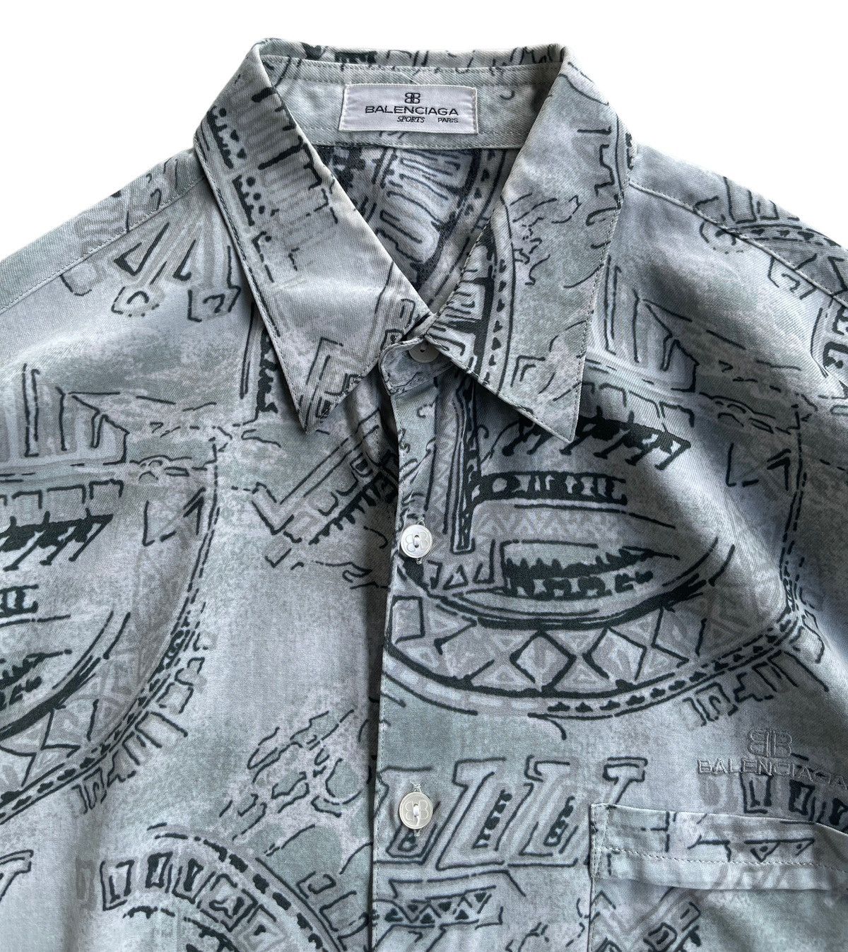 Balenciaga Vintage Balenciaga Luxury Abstract Cotton Shirt Size US L / EU 52-54 / 3 - 4 Thumbnail
