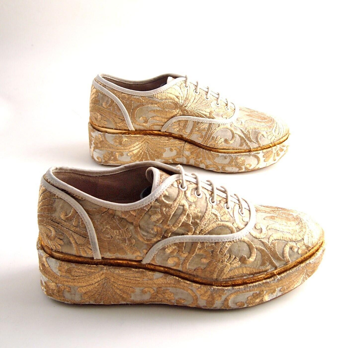 Tory Burch Tory Burch Arden Oxfords Gold Brocade US 7 M EU 37.5 Size US 7 / IT 37 - 6 Thumbnail