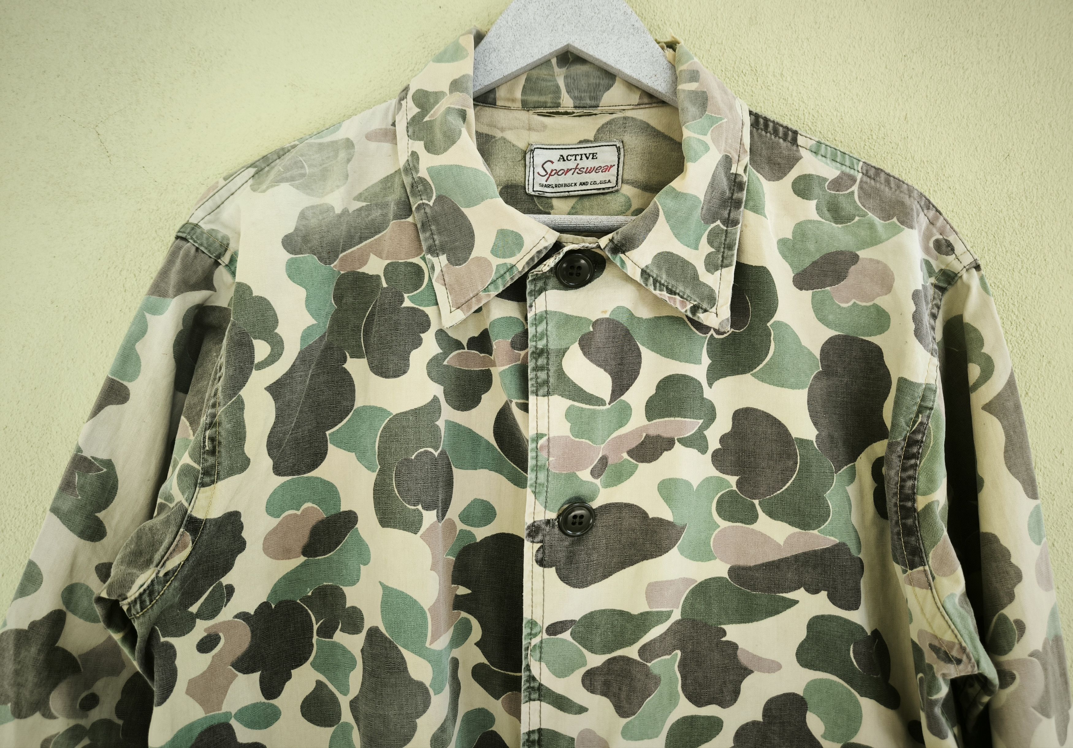 Sears Vtg 70's SEARS, ROEBUCK AND CO duck camo hunting jacket Size US L / EU 52-54 / 3 - 4 Thumbnail