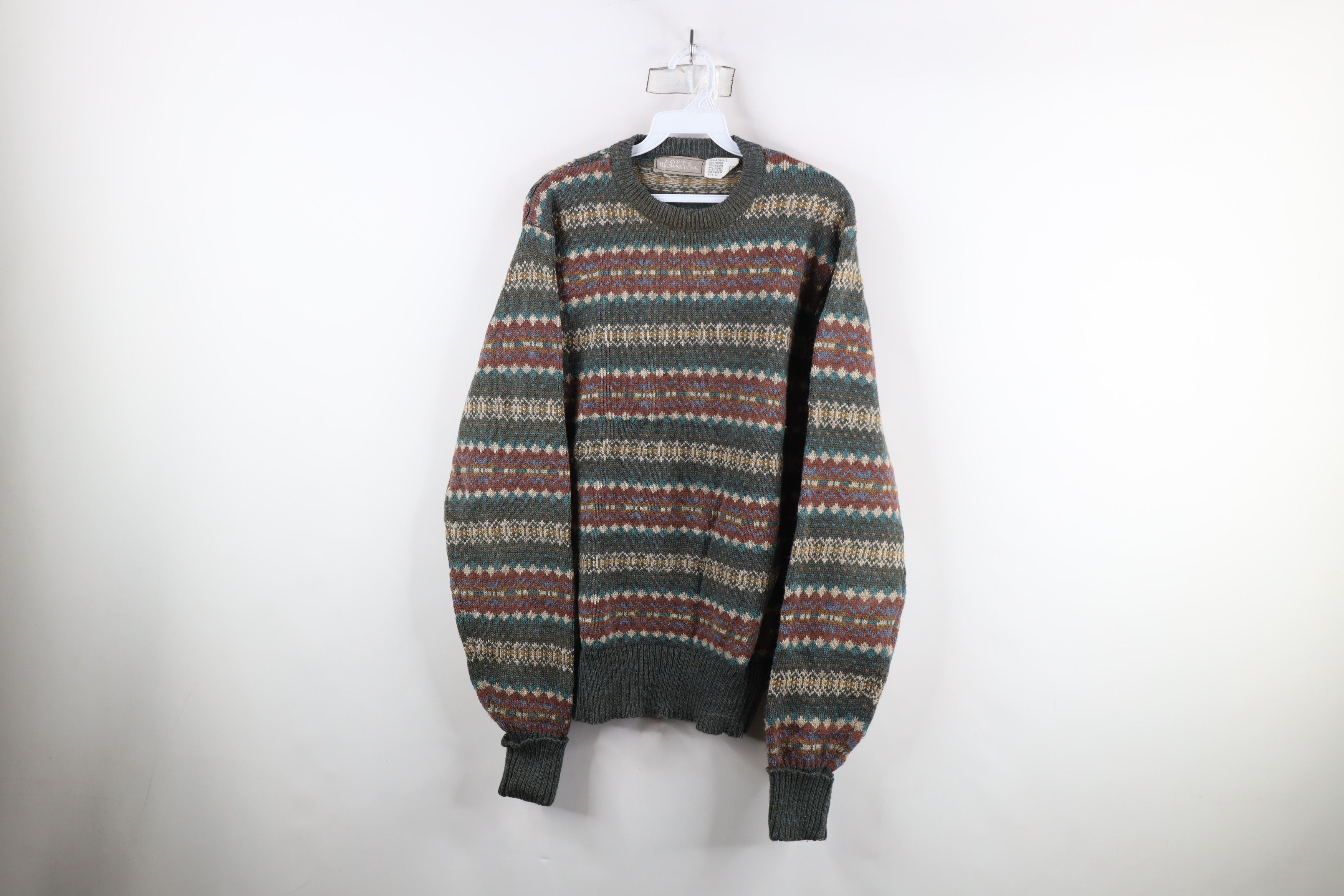 Vintage Vintage 90s Streetwear Blend Rainbow Fair Isle Knit Sweater Size US L / EU 52-54 / 3 - 1 Thumbnail
