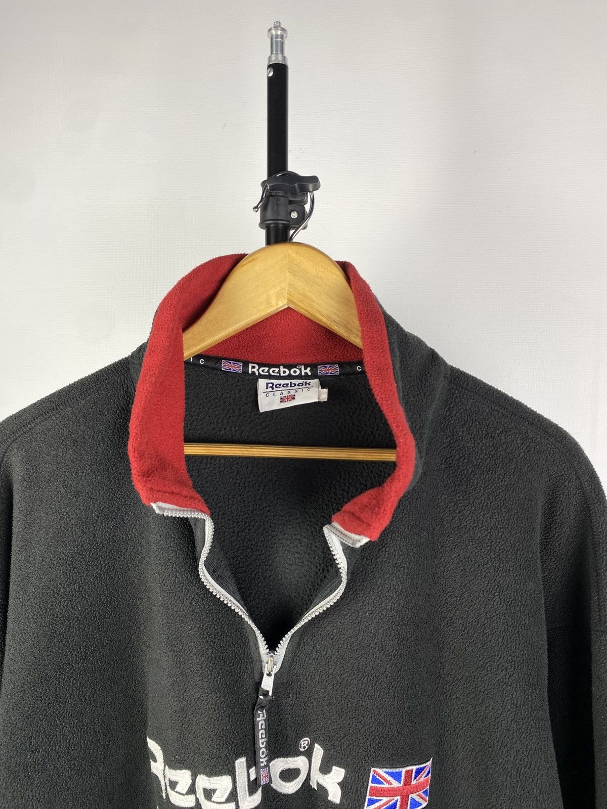 Reebok × Vintage Vintage 90s Reebok BIG LOGO Fleece 1/4 Sweatshirt Size US XL / EU 56 / 4 - 4 Thumbnail