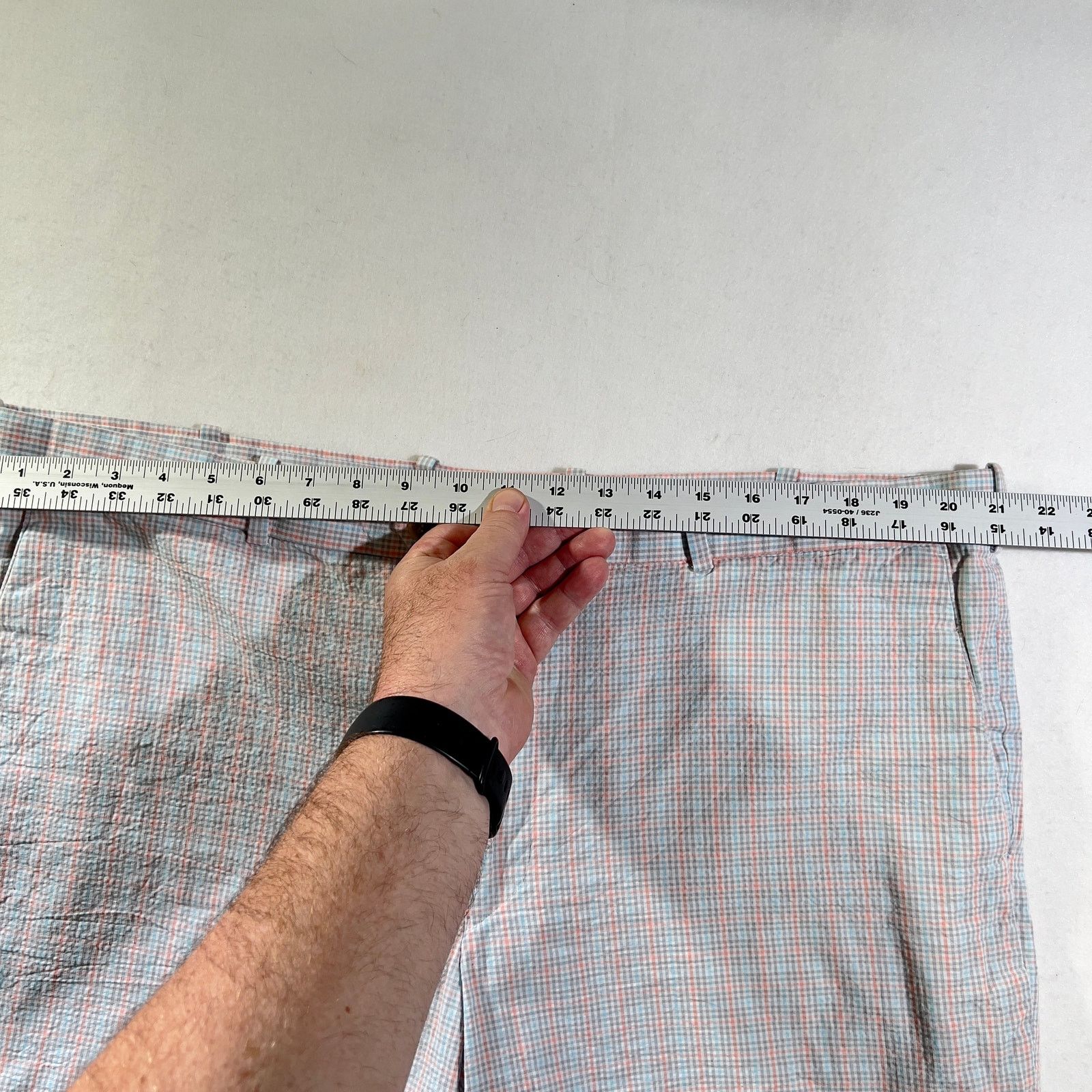 Other Carnoustie Seer Sucker Shorts Men's 42W Blue Pink Check Size US 42 / EU 58 - 6 Thumbnail