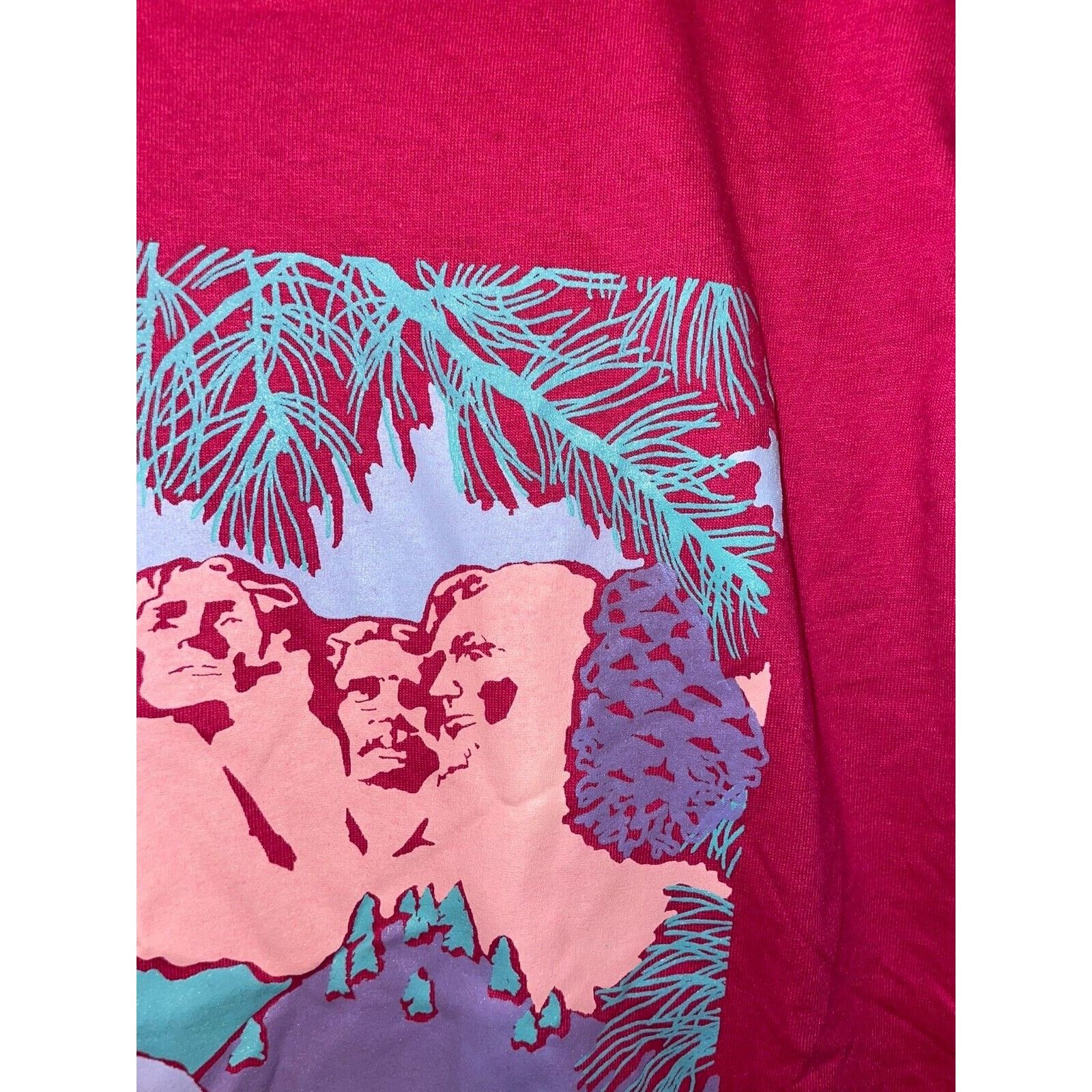 Jerzees Vintage Mount Rushmore Shirt Flower Pink 1989 Tee 80s VTG M Size US M / EU 48-50 / 2 - 4 Thumbnail