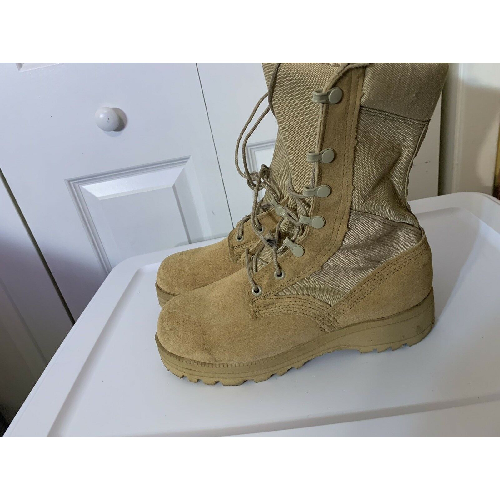 Vibram Vibram Men’s Sz 5W Desert Combat Work Boots Tan Size US 5 / EU 37 - 7 Thumbnail