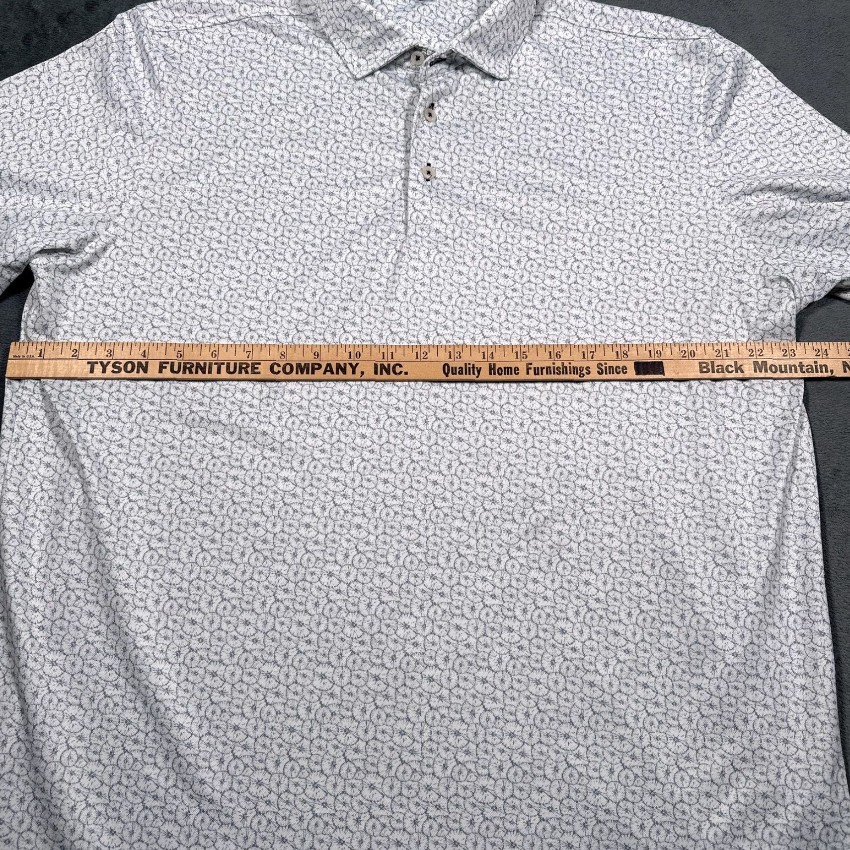 Stitch Polo Shirt Mens Large Gray Patterned Golf Stretch Comfort Athletic Peru
