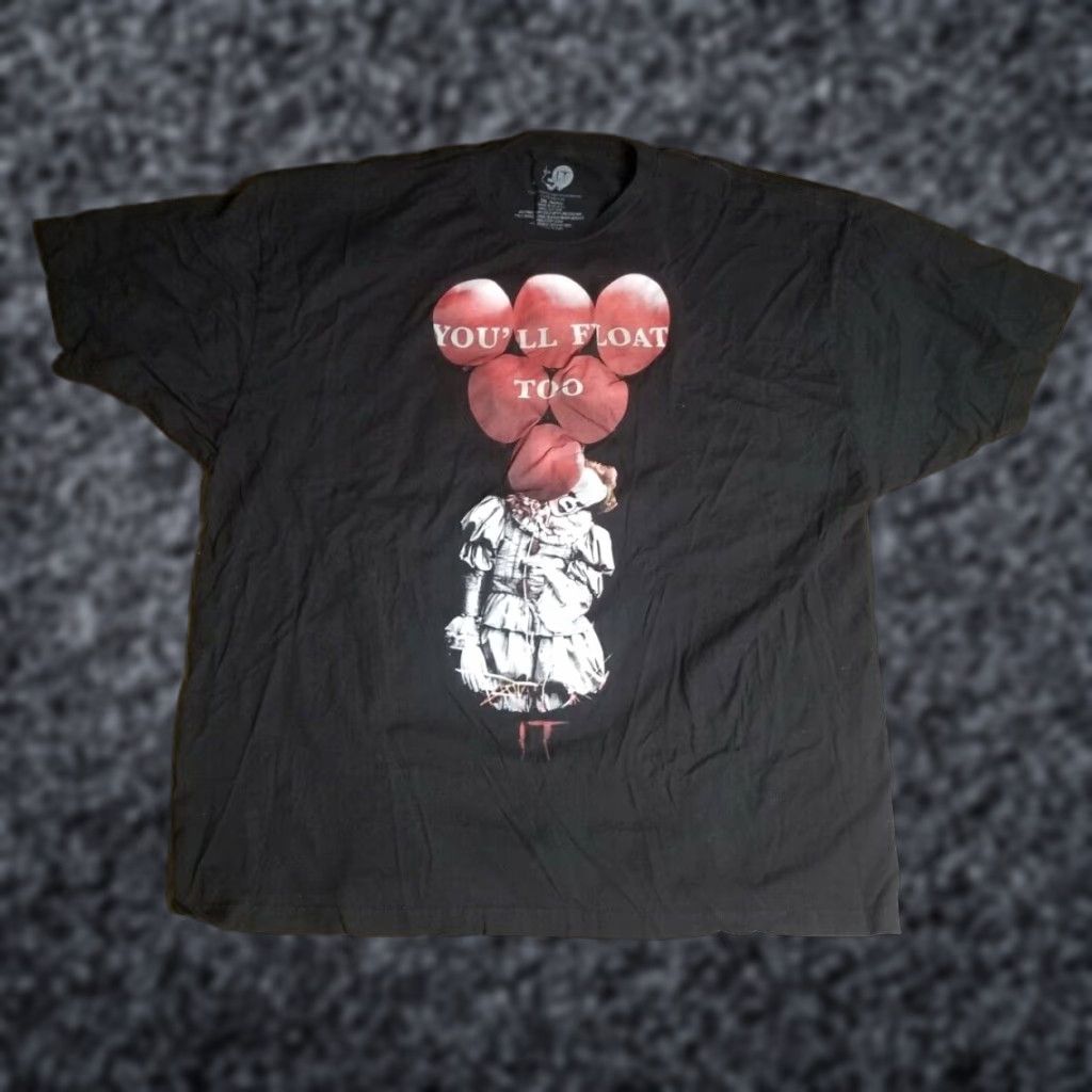 Vintage IT Shirt Adult 3XL Black You'll Float Too Pennywise Graphic Movie Mens Size US XXL / EU 58 / 5 - 1 Thumbnail