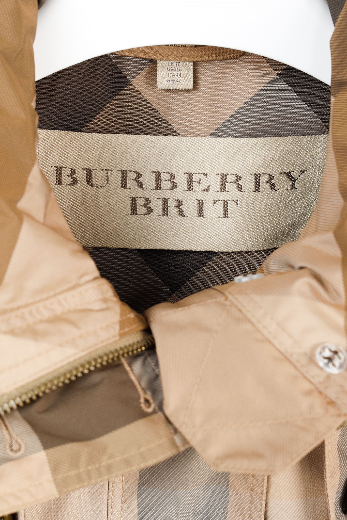 Burberry Burberry Brit Light-Brown Check Rain Jacket Size M / US 6-8 / IT 42-44 - 4 Thumbnail