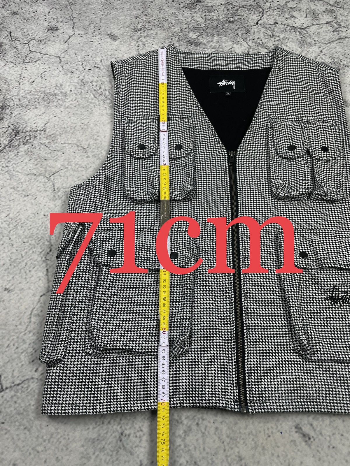 Stussy Stüssy XL Denim Vest White Black Checked Y2K Skate Swag Size US XL / EU 56 / 4 - 4 Thumbnail
