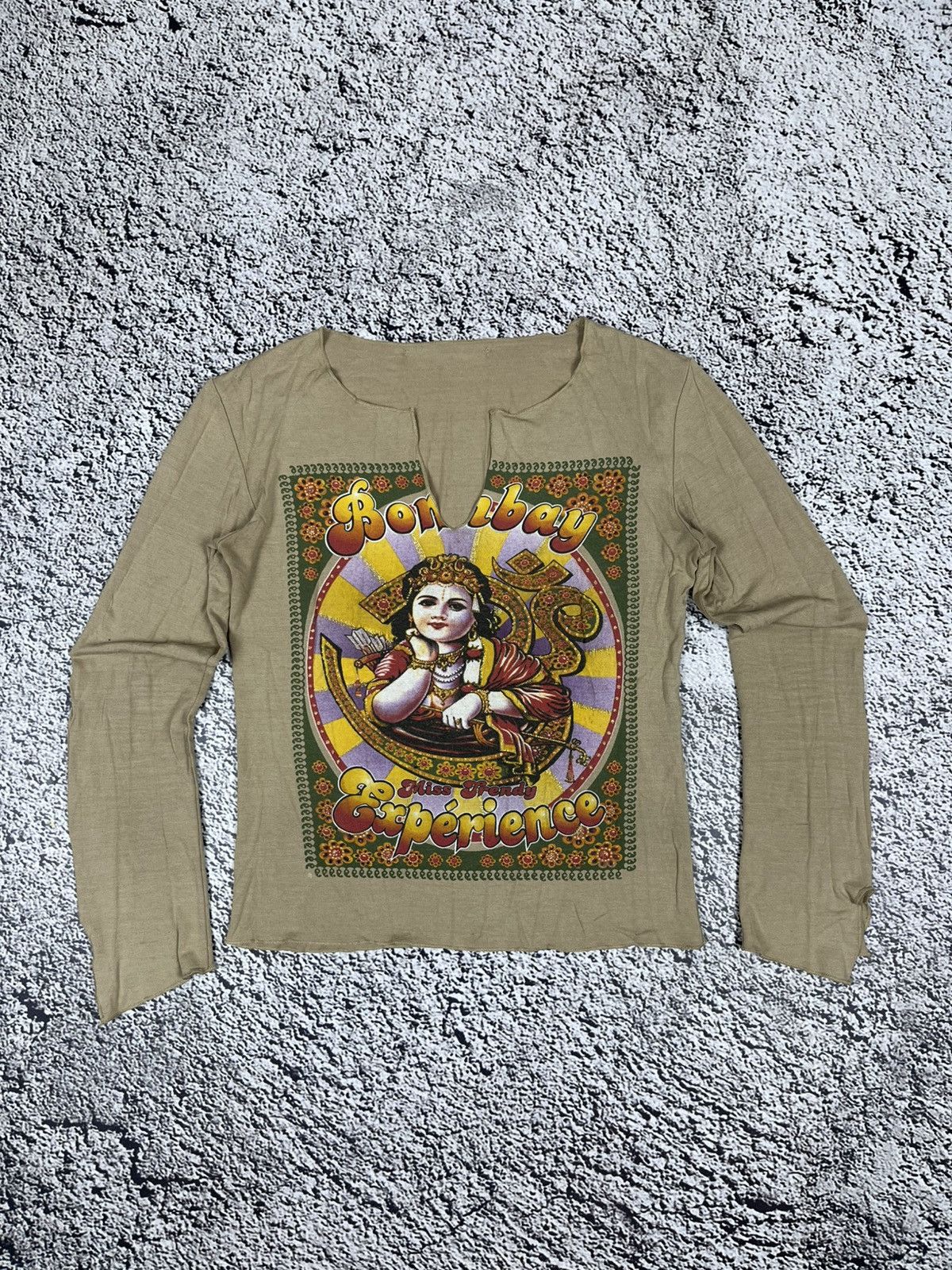 Japanese Brand Vintage Y2K Bombay v neck longsleeve top japanese logo Size S / US 4 / IT 40 - 1 Thumbnail