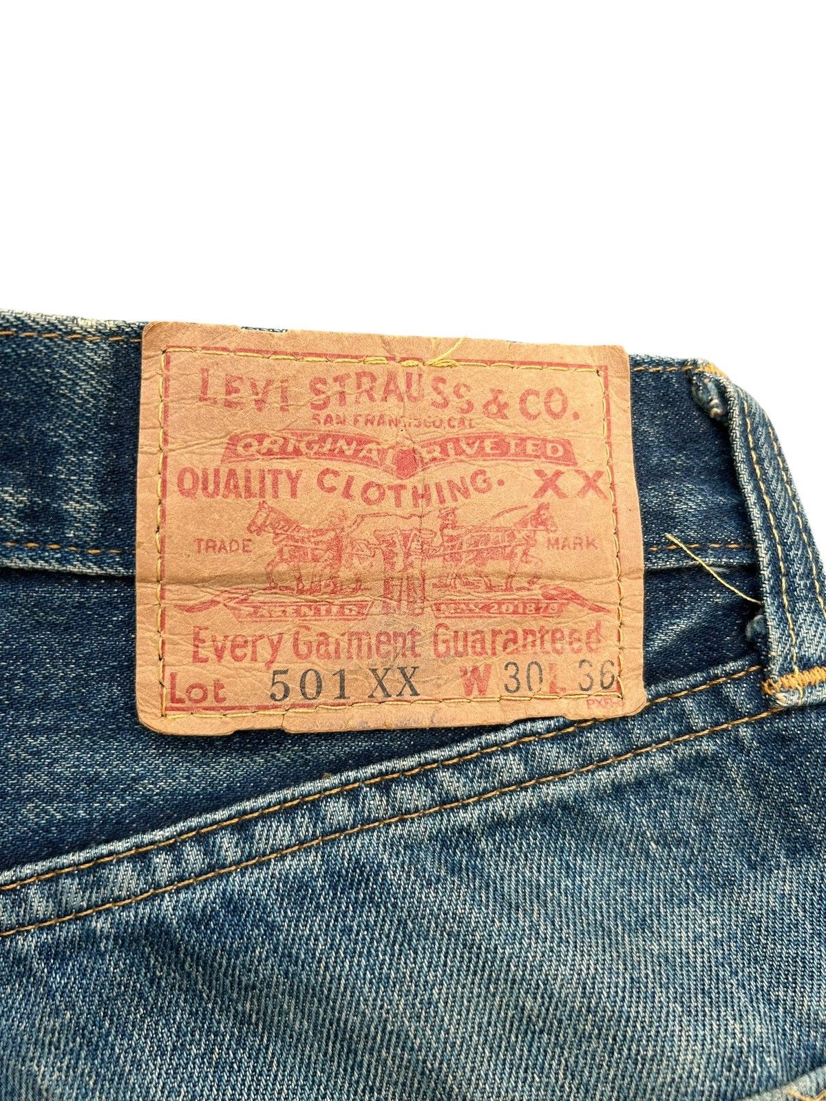 Kapital Vintage Levis 501XX big E Selvedge Distressed Repair Denim Size US 29 - 9 Thumbnail