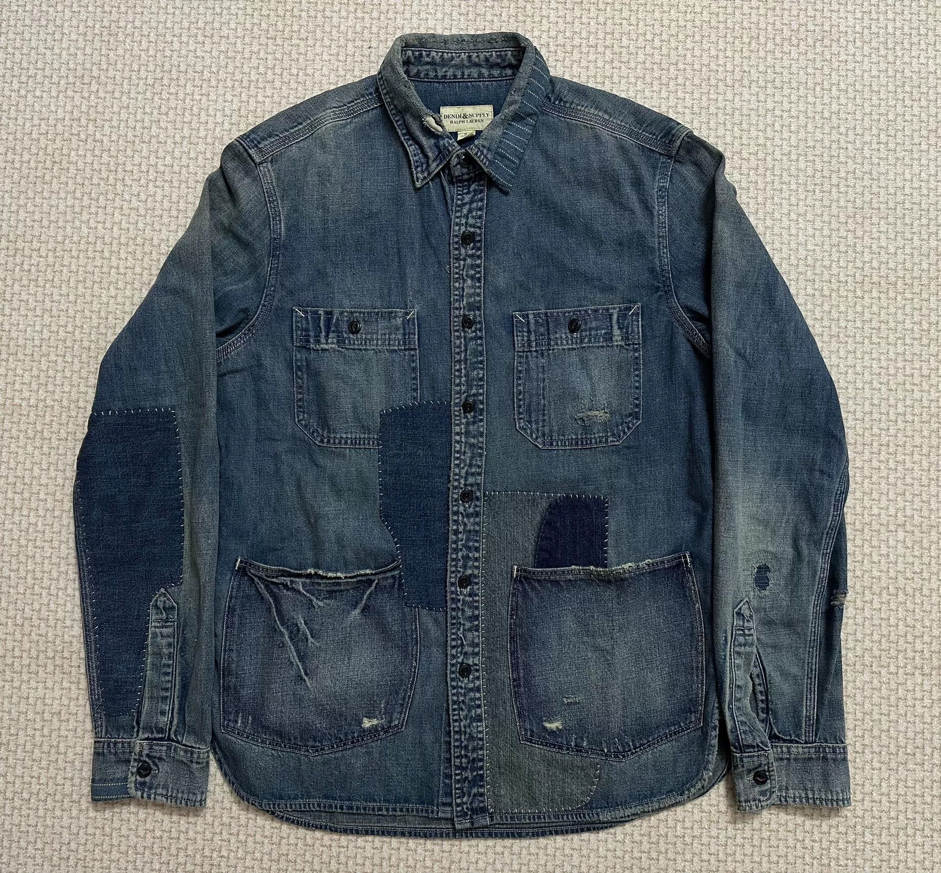 Denim & Supply Ralph Lauren Ralph Lauren Denim Supply Patchwork Denim Jacket Size US M / EU 48-50 / 2 - 1 Thumbnail