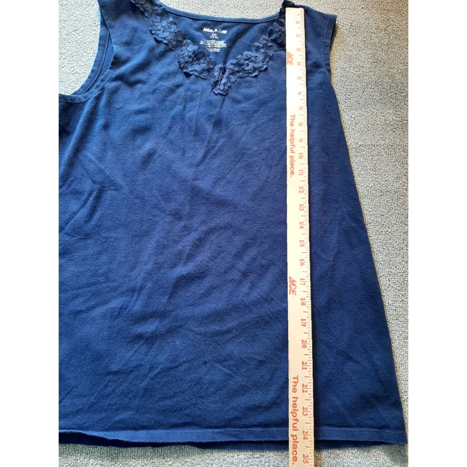 Vintage White Stag Sleeveless Shirt Womens Large L Blue Laced neckline Size L / US 10 / IT 46 - 6 Thumbnail