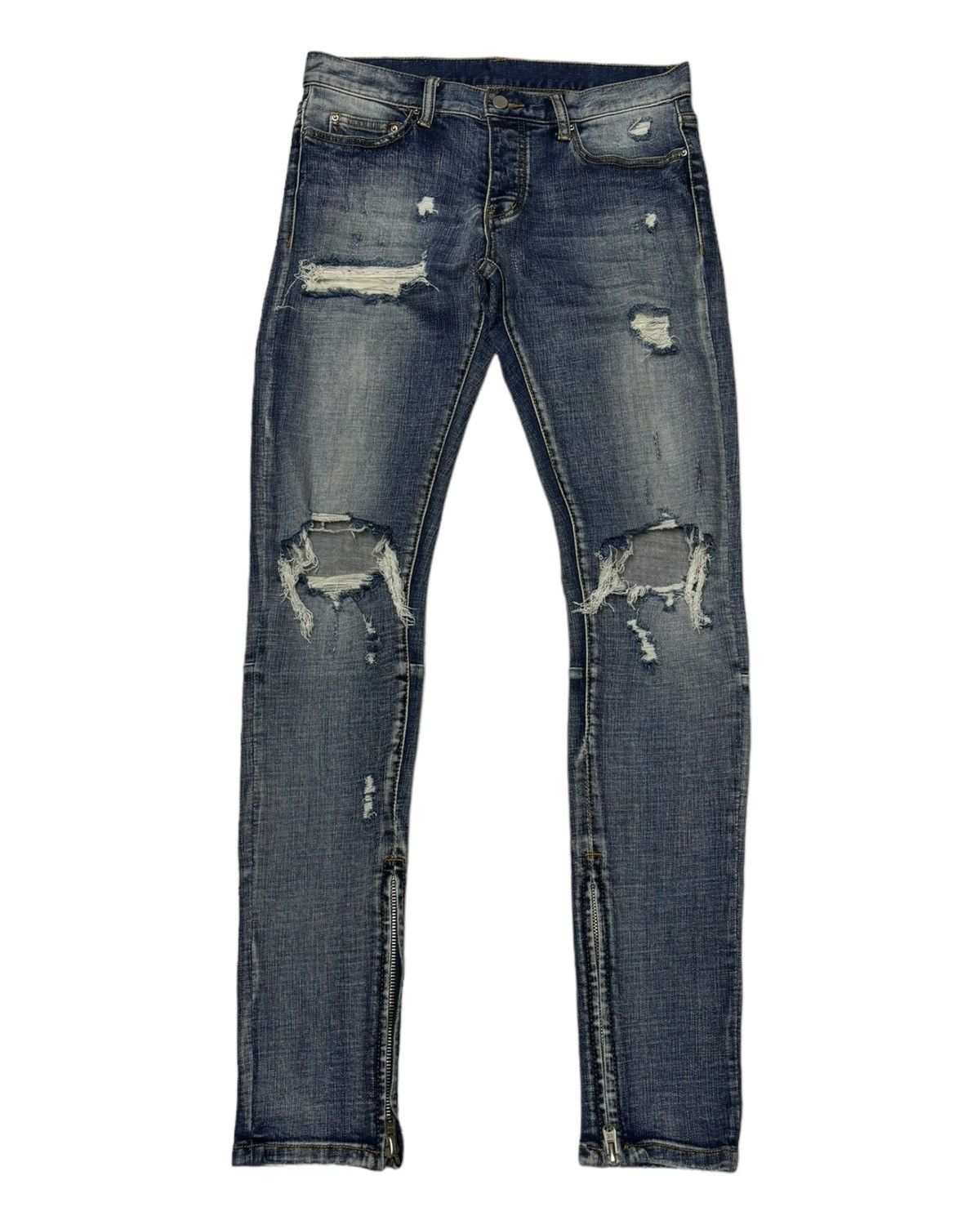 MNML AMIRI Style Biker Pants MNML Distressed Denim Jeans Size US 32 / EU 48 - 1 Thumbnail