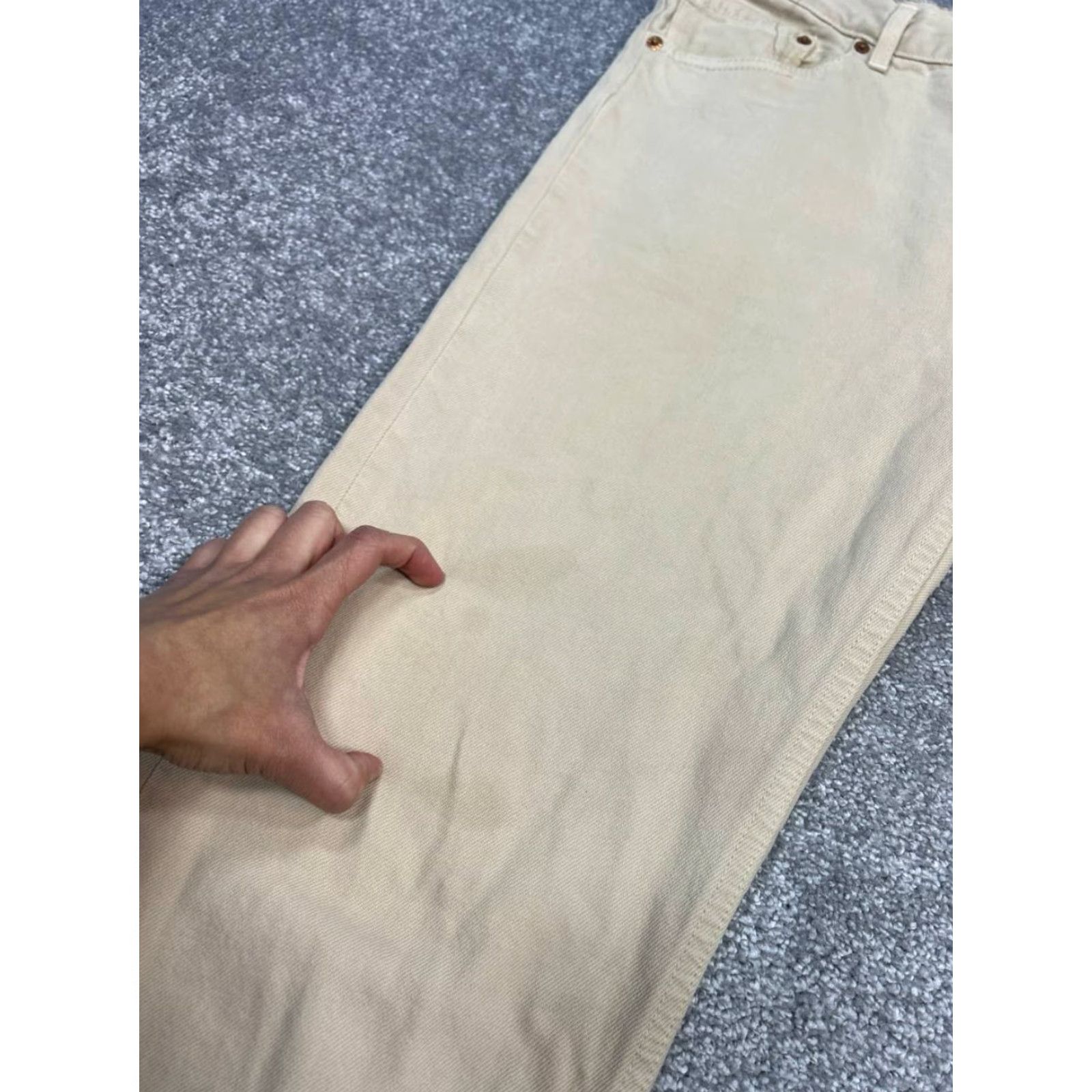 Levi's VINTAGE Levi's 501 Jeans Mens 33 Beige Denim Original Fit Straight 32x35 Levi's 501 5-Pocket Design Jeans Men Beige Denim Straight Modern Preppy Size US 33 - 7 Thumbnail