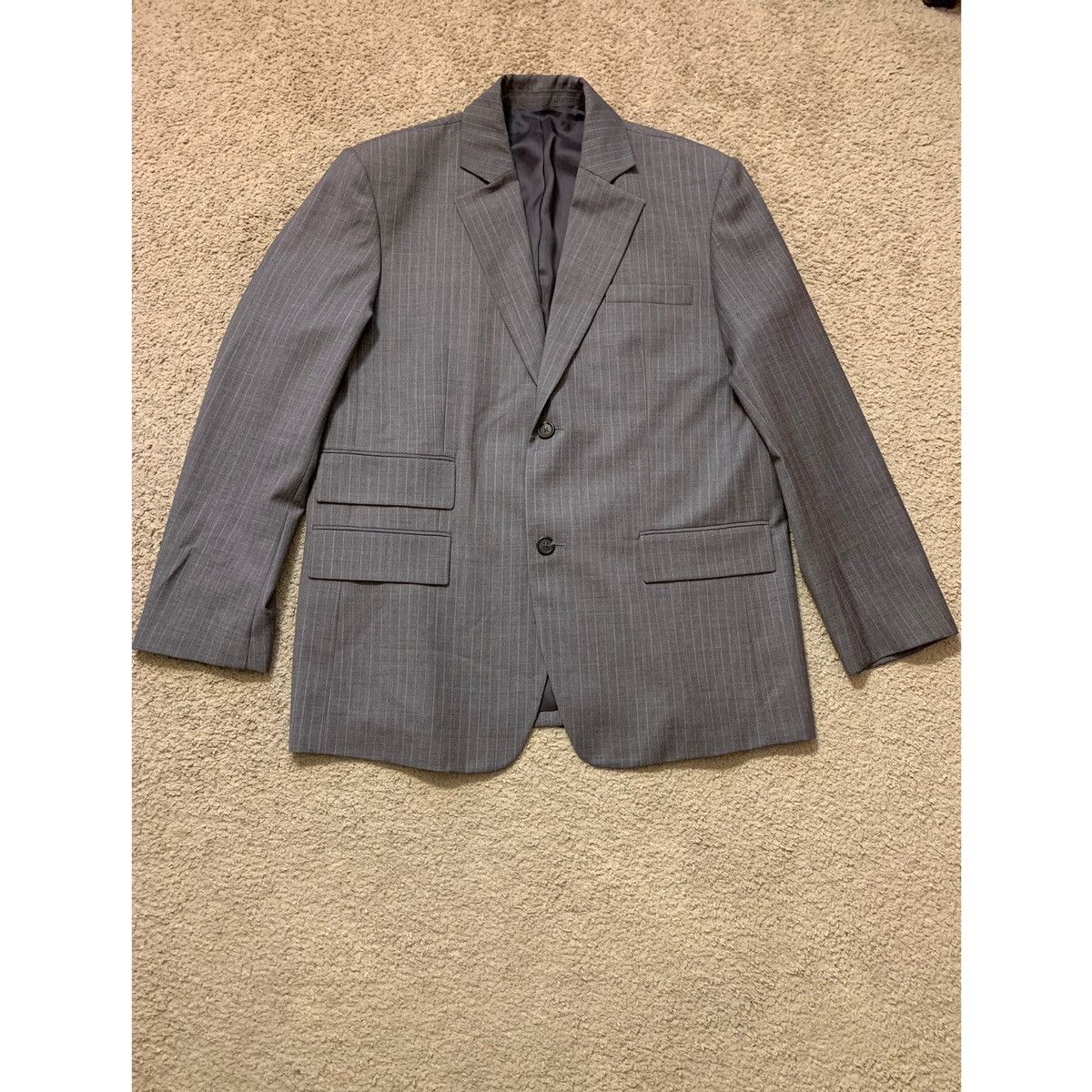 Helmut Lang HELMUT LANG OVERSIZED GRAY PINSTRIPES BLAZER Size 44L - 4 Thumbnail