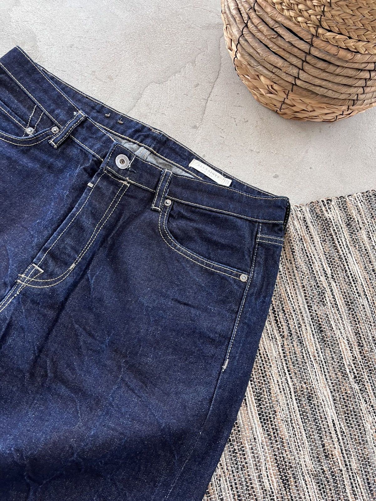 Allsaints Vintage AllSaints Jack Navy luxury Slim Selvedge Denim Jeans Size US 32 / EU 48 - 8 Thumbnail