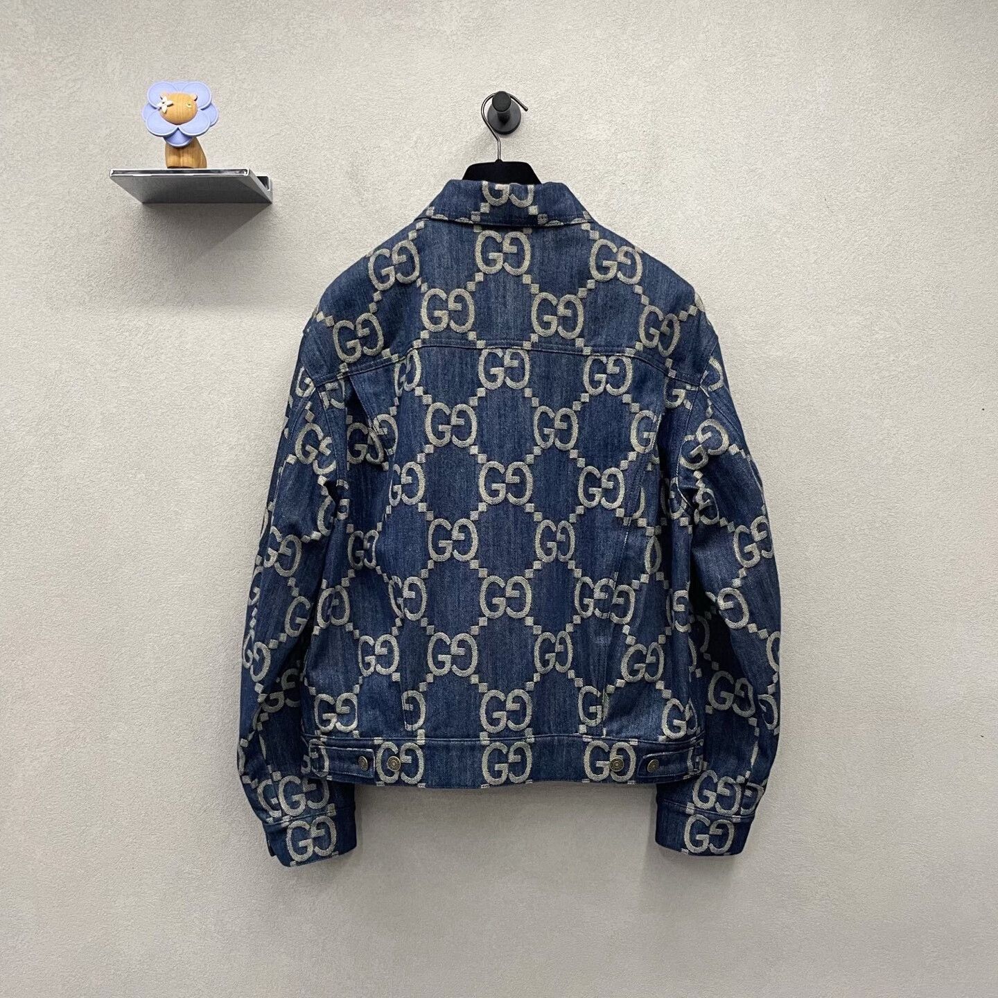 gucci denim double g printed jacket