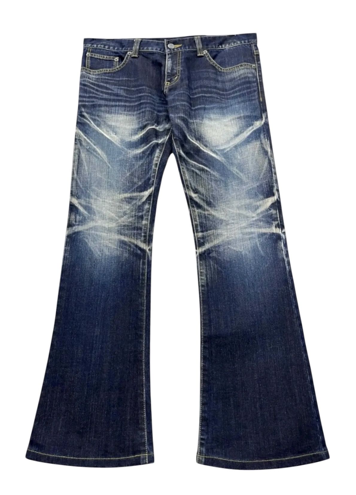 Tornado Mart Tornado Mart Japan Flare Jeans Comfort Stretch Distressed 32 Size US 32 / EU 48 - 3 Thumbnail