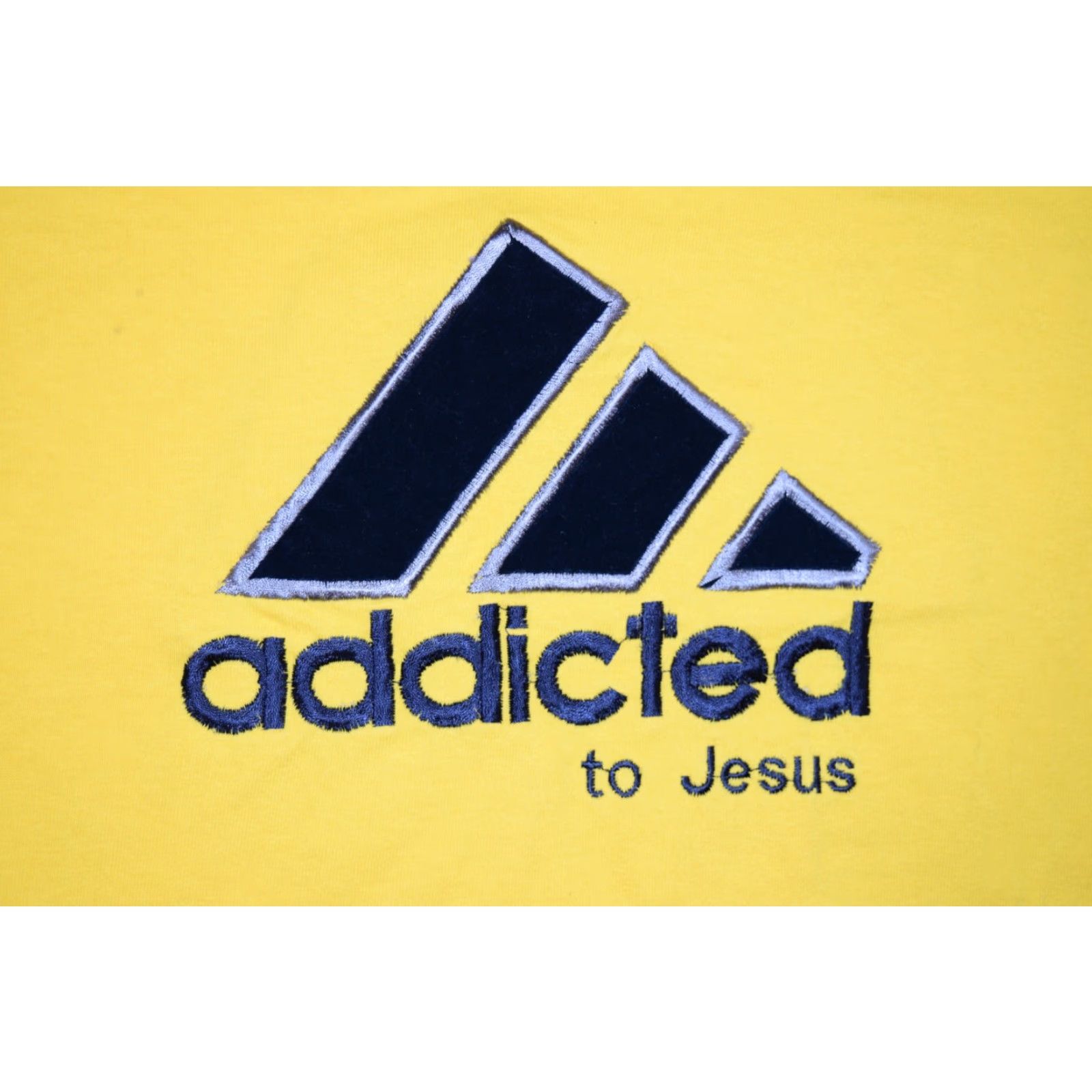 Vintage VTG Y2K ADDICTED TO JESUS SKATE PUNK T-SHIRT TEE YELLOW EMBROIDERED MENS M Size US M / EU 48-50 / 2 - 2 Thumbnail