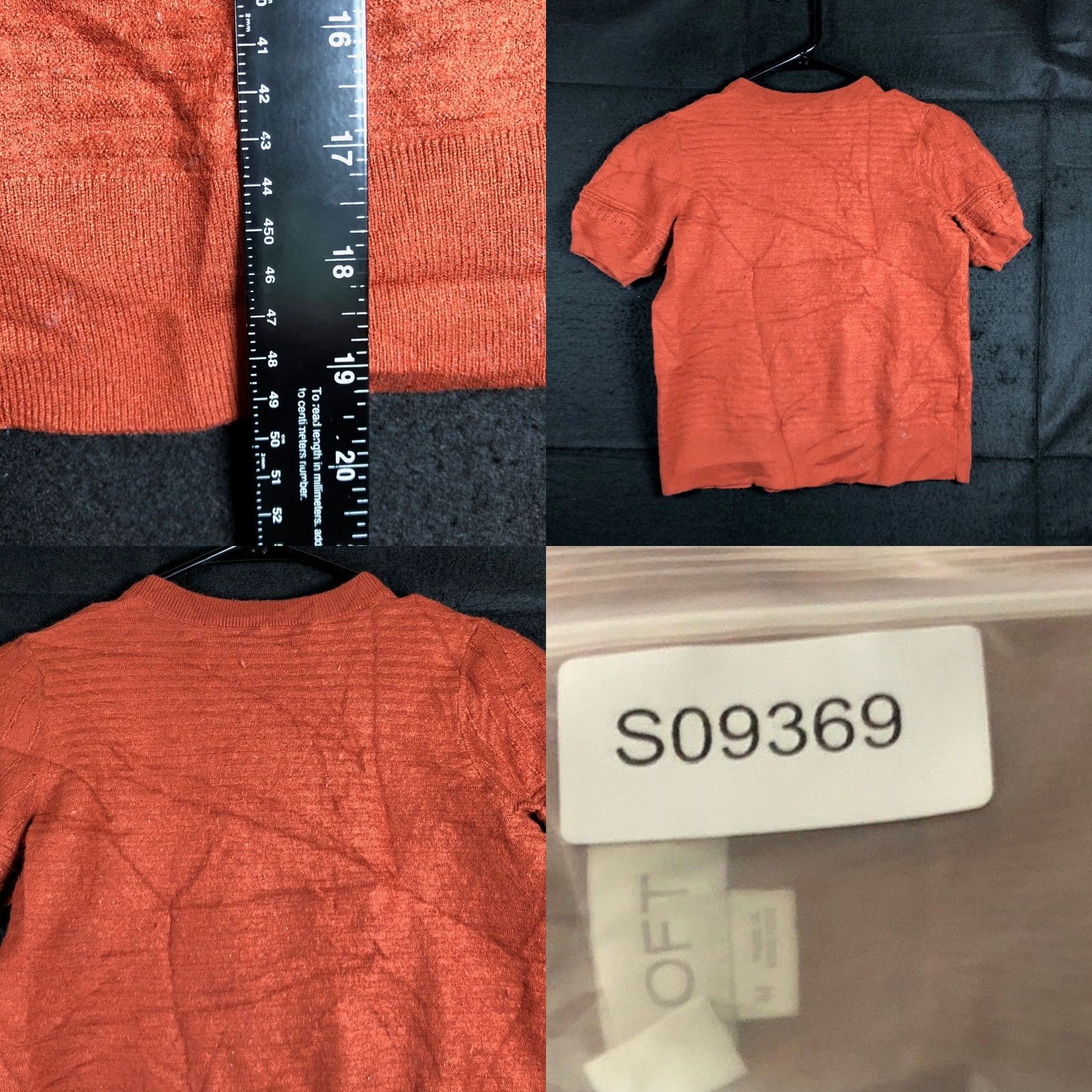 Ann Taylor LOFT Womens Sweater Burnt Orange Wool Blend Puff Sleeve Ruffle Medium Knit Crew Neck Casual Womens Size M / US 6-8 / IT 42-44 - 8 Thumbnail