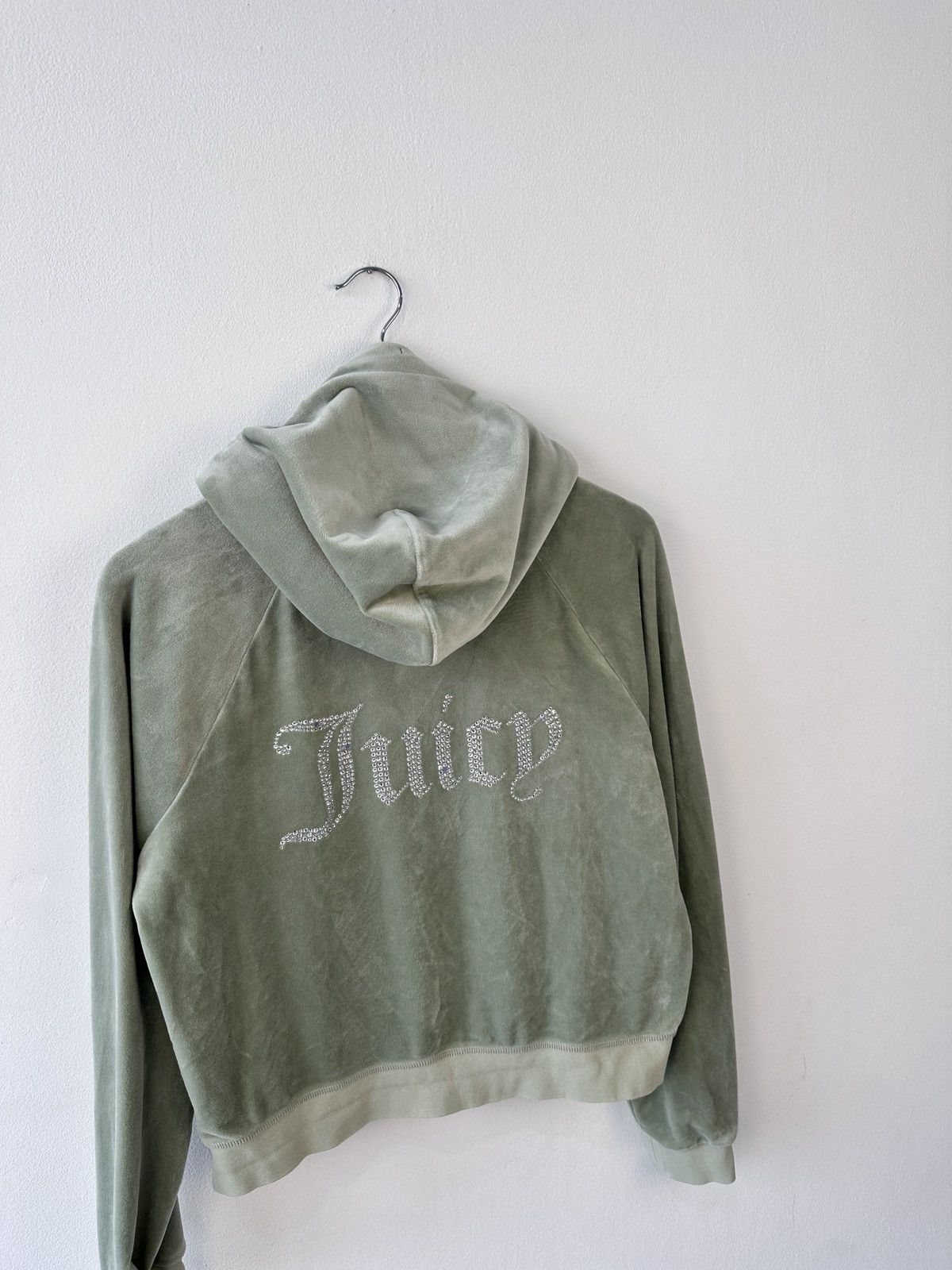 Juicy Couture Juicy Couture Velour Hoodie XL Rhinestone Spellout Back Y2K Size XL / US 12-14 / IT 48-50 - 11 Thumbnail