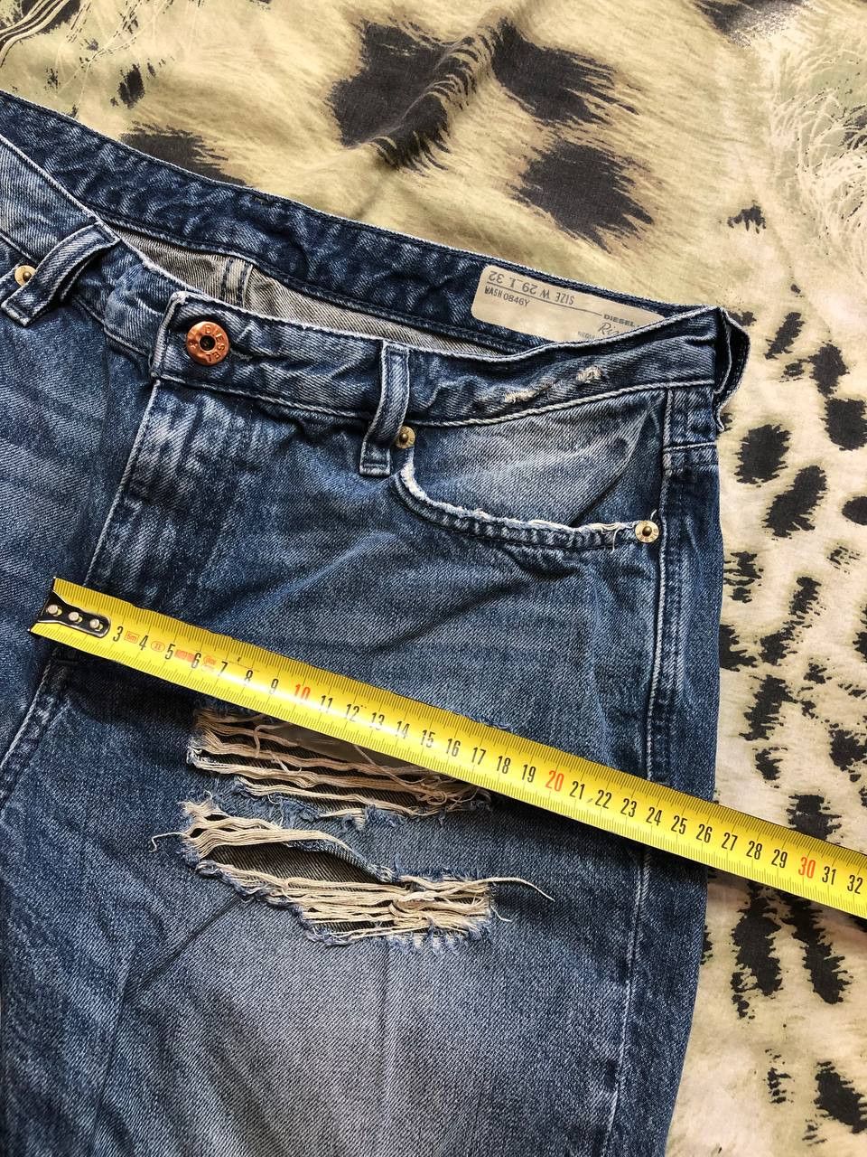 Diesel Jean Shorts Denim Distressed Hip Hop Grunge Jorts Y2K Size 29" - 15 Thumbnail