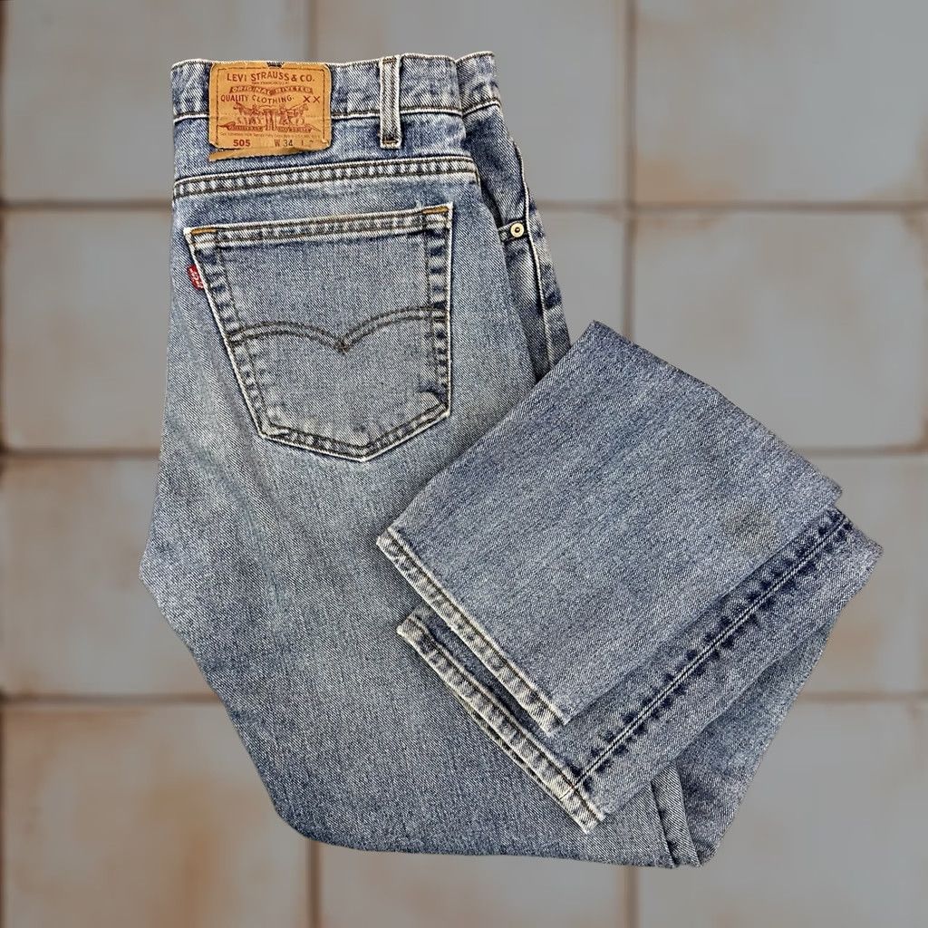 Levi's VINTAGE Levi’s 505 XX Jeans Straight 34 X 36 Men Denim Blue 90s USA Size US 34 / EU 50 - 1 Thumbnail
