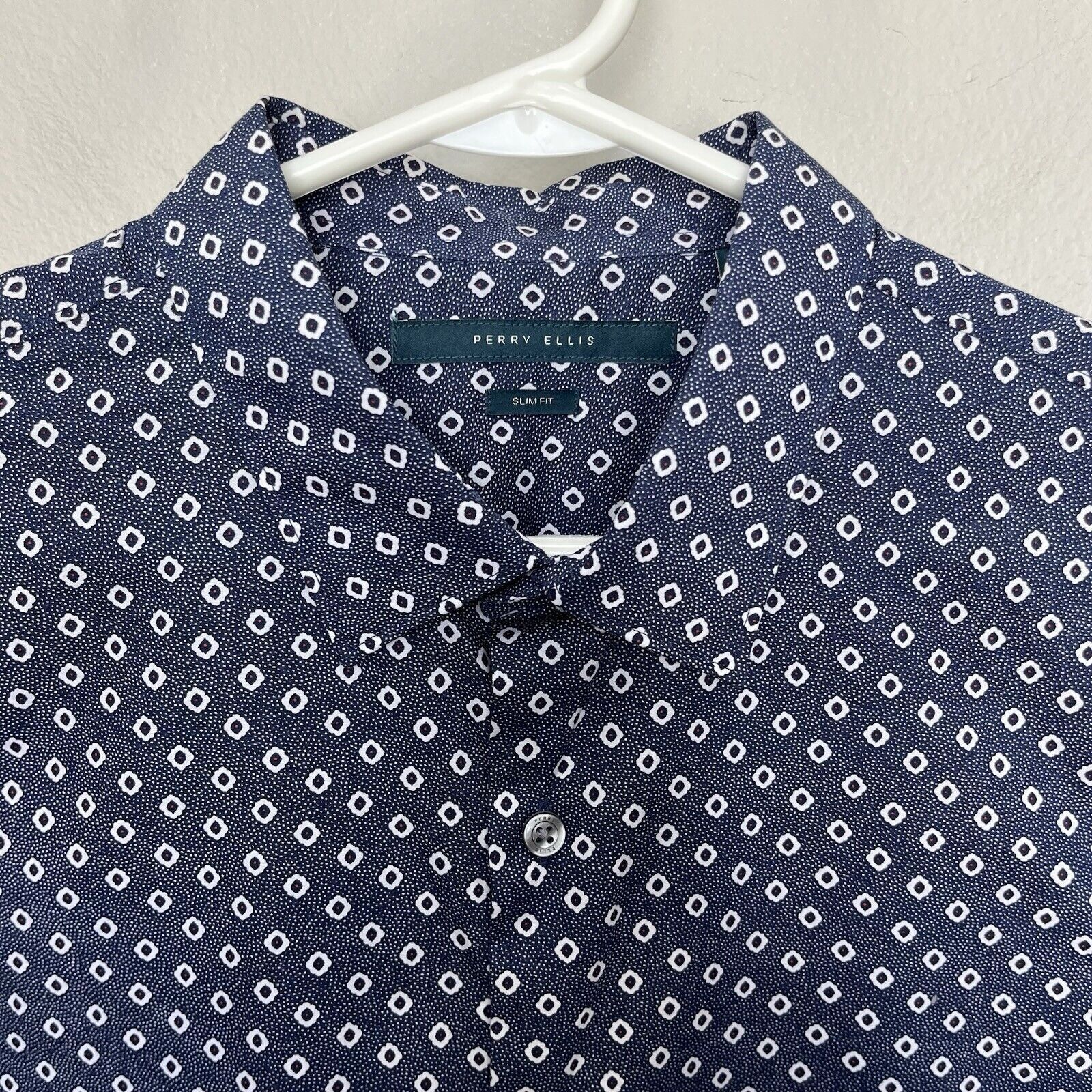 Perry Ellis Perry Ellis | Slim Fit Floral Dot Long Sleeve Button Shirt Size US L / EU 52-54 / 3 - 3 Thumbnail