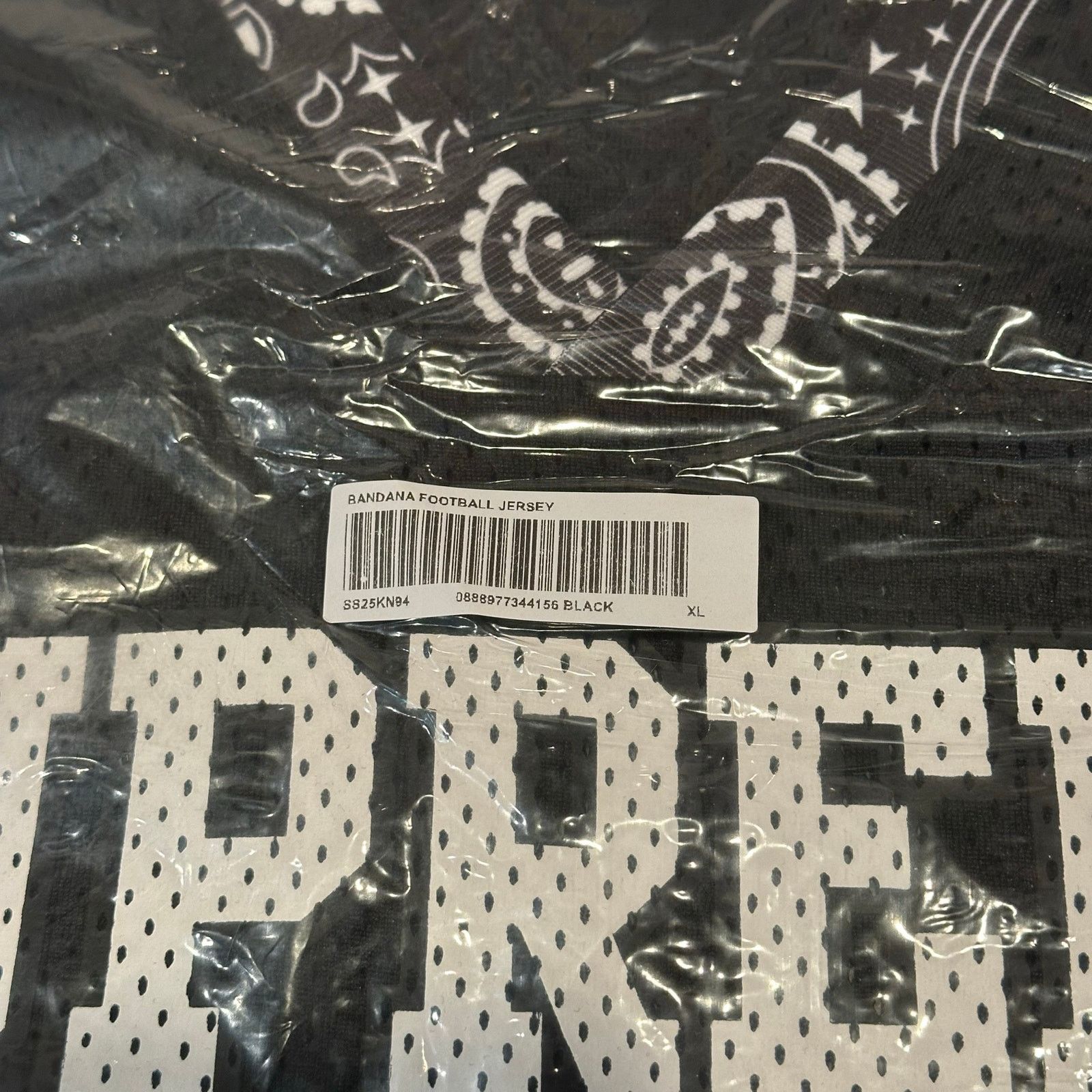 Supreme Bandana Football Jersey – Black – Size XL– Brand New