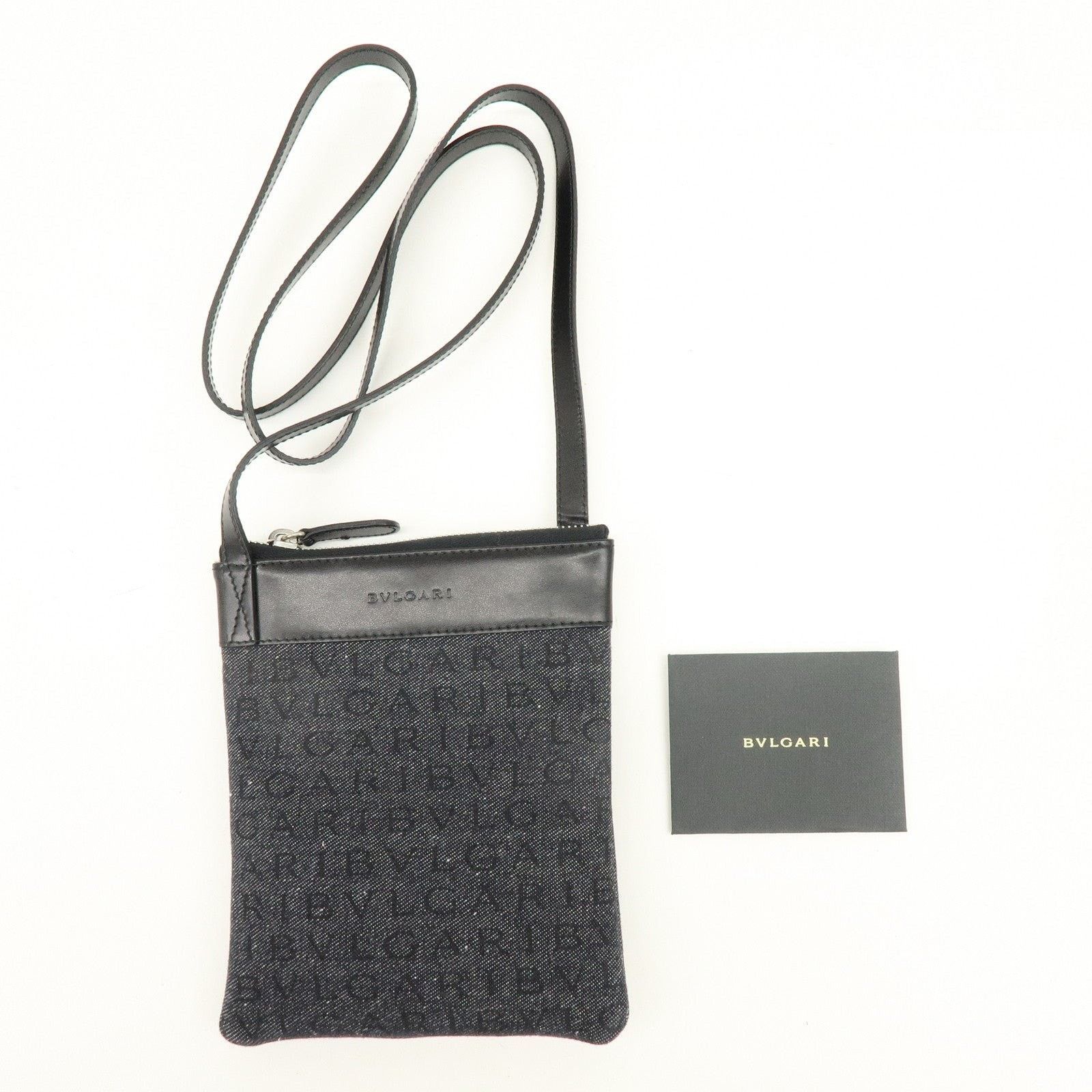 Bvlgari Bvlgari Logo Mania Denim Leather Crossbody Bag Black Size ONE SIZE - 8 Thumbnail