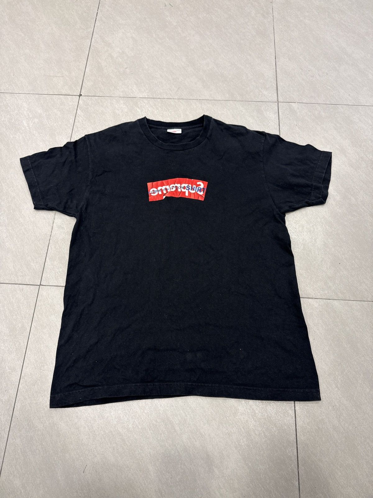 Comme des Garcons SHIRT × Supreme Supreme x CDG Box Logo T-Shirt Black Size US XL / EU 56 / 4 - 1 Thumbnail