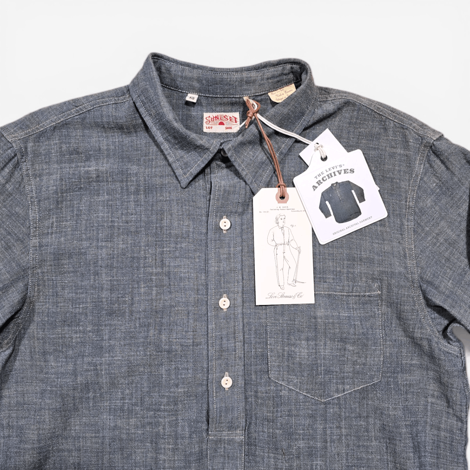 Levi's Vintage Clothing New LVC Levi's Vintage Clothing Sunset Chambray Shirt FW23 Size US XS / EU 42 / 0 - 5 Thumbnail