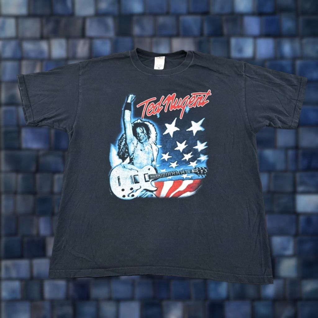 Anvil VINTAGE Ted Nugent shirt mens XL Tour Rock USA 2005 Concert Y2K Grunge Band Anvil Cotton Black Shirt Mens XL Vintage 2000s Size US XL / EU 56 / 4 - 1 Thumbnail