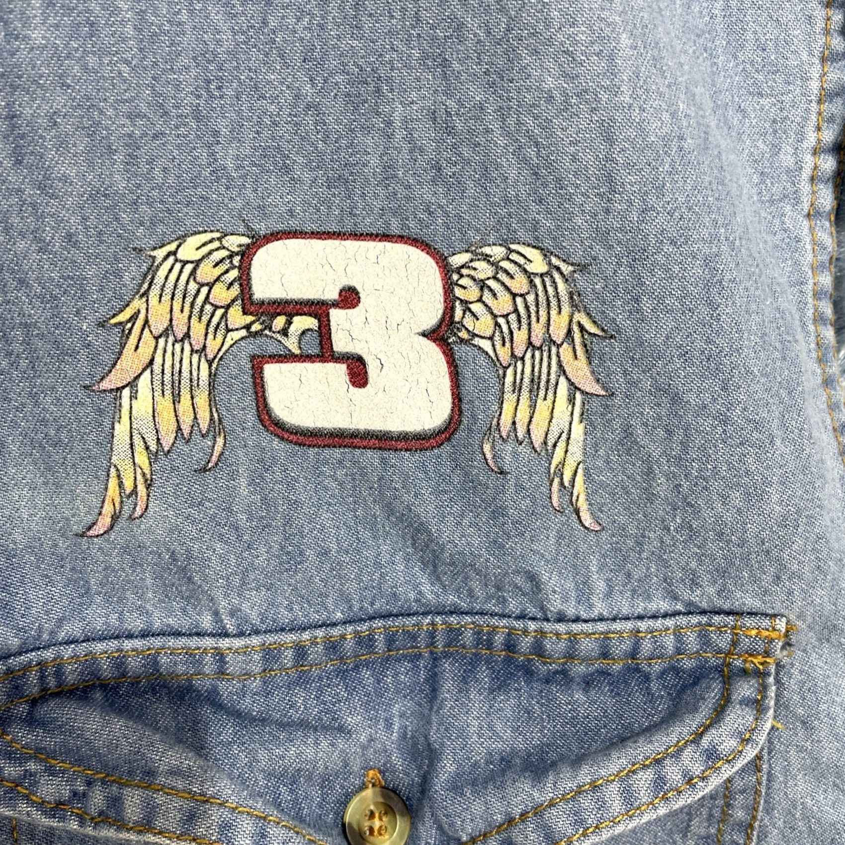 Vintage VINTAGE BIKER Design Vest Denim Blue Cotton Pocket Button Logo Biker Motorcycle Eagle Beach Daytona Bike Week Shirt Vest L Men Size US L / EU 52-54 / 3 - 6 Thumbnail