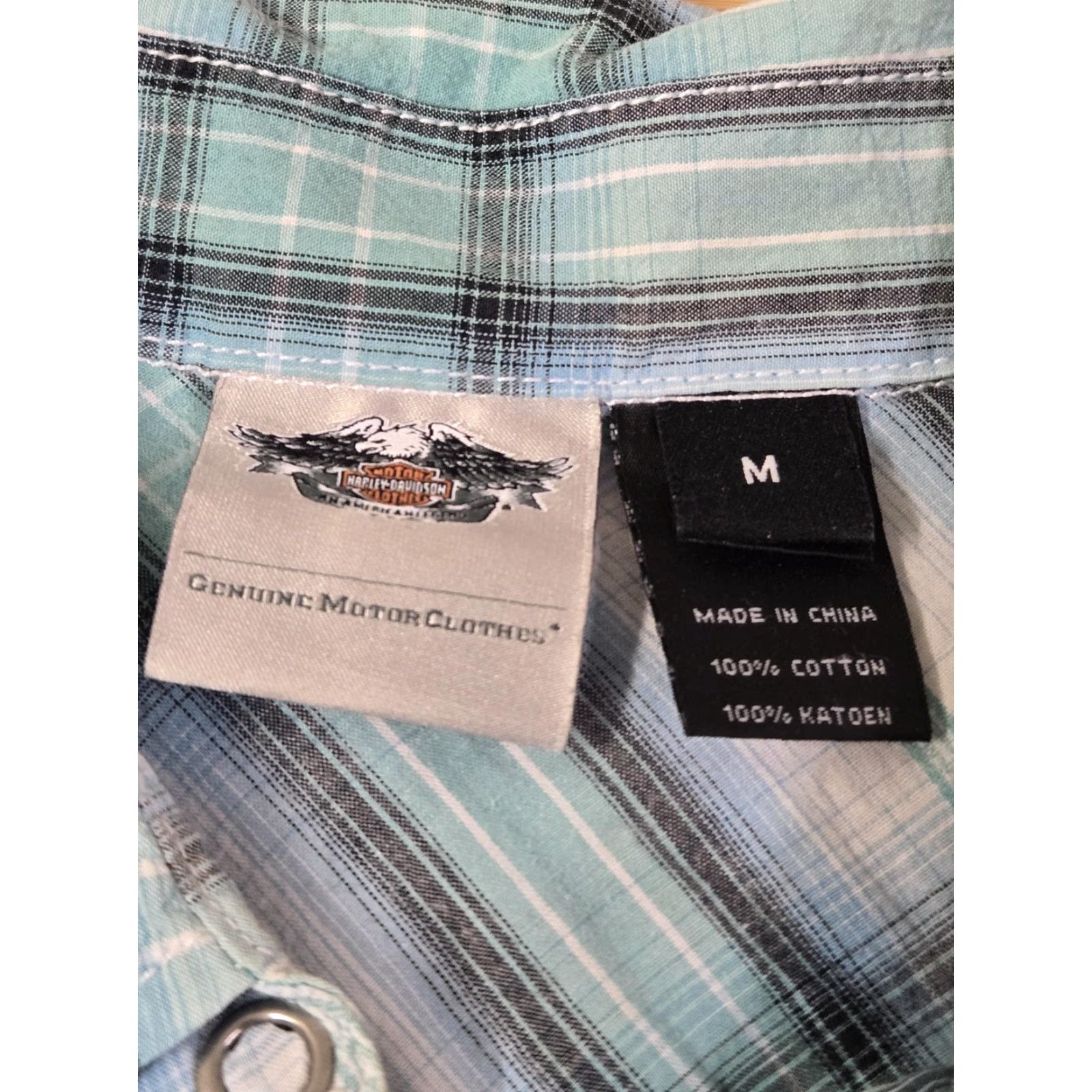Harley Davidson Harley-Davidson Shirt Womens Medium Blue Plaid Sleeveless Western Studded Star Size M / US 6-8 / IT 42-44 - 3 Thumbnail