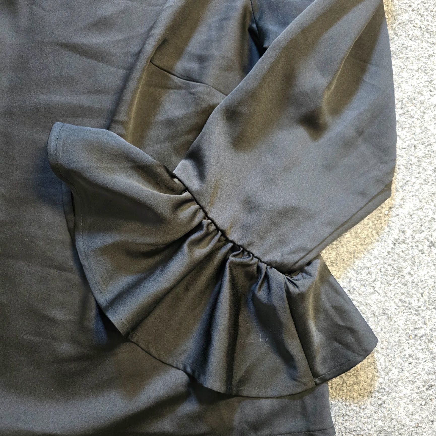 J.Crew J.CREW Blouse Womens 2XL Black Satin Flare Sleeve Casual Office Capsule Neutral Size XXL / US 16-18 / IT 52-54 - 3 Thumbnail