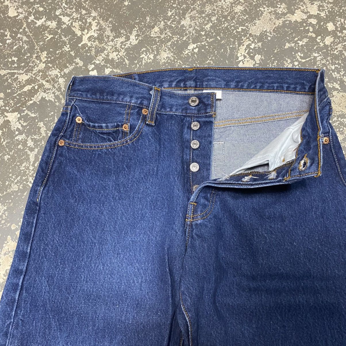 Japanese Brand × Levi's × Vintage Vintage Levi’s 501XX Button Fly Blue Dark Denim Jeans 90s Size US 31 - 7 Thumbnail