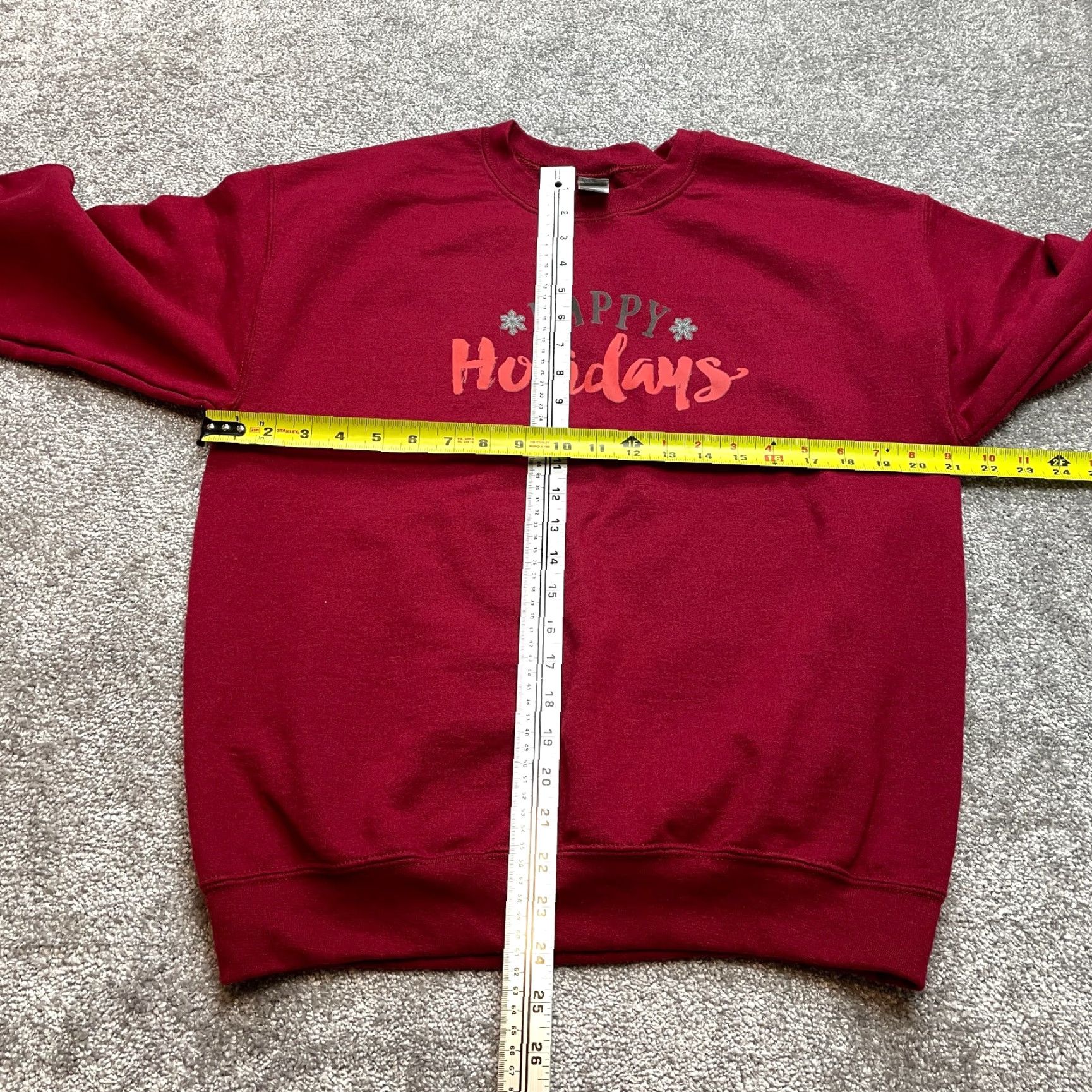 Gildan Gildan Heavy Blend Sweatshirt Adult Medium Dark Red Happy Holidays Pullover Crew Sweatshirt Mens Girls Unisex Adults Christmas Theme Size US M / EU 48-50 / 2 - 7 Thumbnail