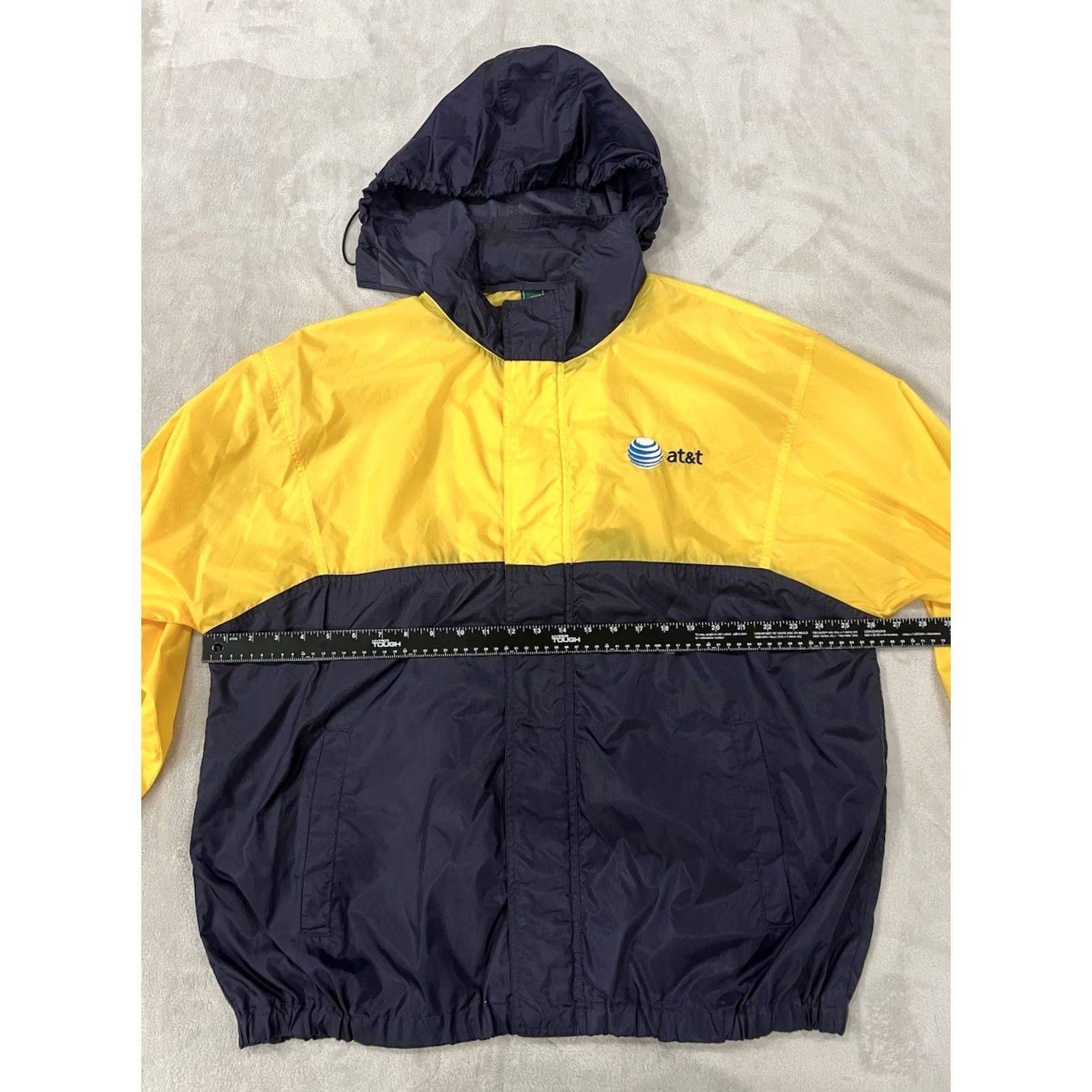 Vintage VINTAGE Outer Banks Jacket Windbreaker Hooded 90s Yellow/Navy XL Men’s Size US XL / EU 56 / 4 - 3 Thumbnail