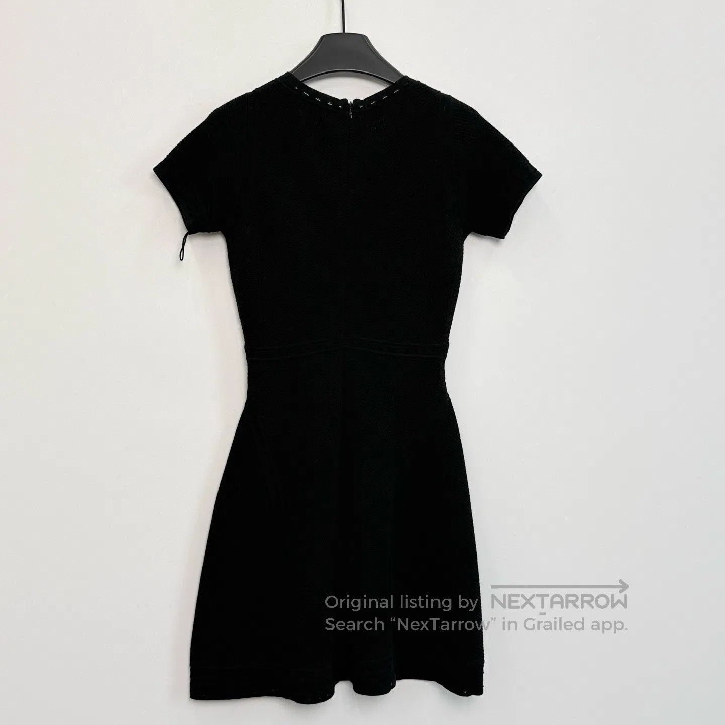 Chanel Chanel Black V-Neck Ribbed A-Line Knit Dress| Size XXS / US 00 / IT 34 - 3 Thumbnail