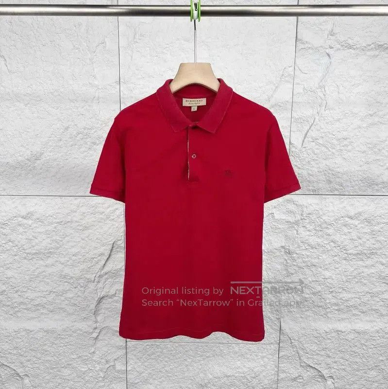Burberry Burberry Red Cotton Polo Shirt for Men. Size US XS / EU 42 / 0 - 1 Thumbnail