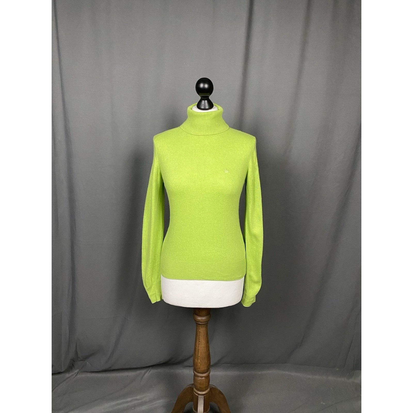 Burberry Burberry Small Logo Women's Green Cashmere Turtleneck Sweate Size S / US 4 / IT 40 - 3 Thumbnail